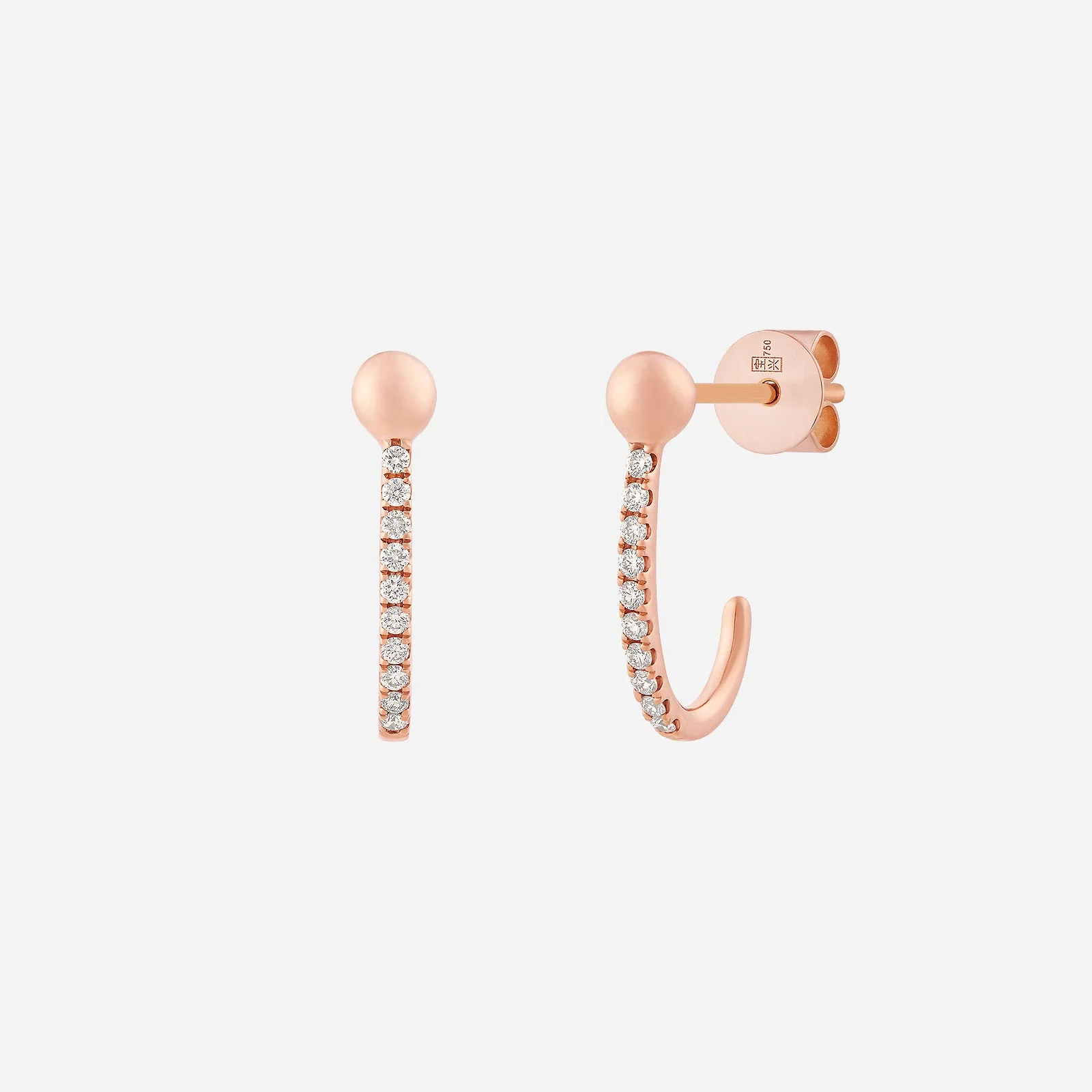 Glimmer Line Diamond Earrings in Rose Gold (HDIASTYLE1689A)