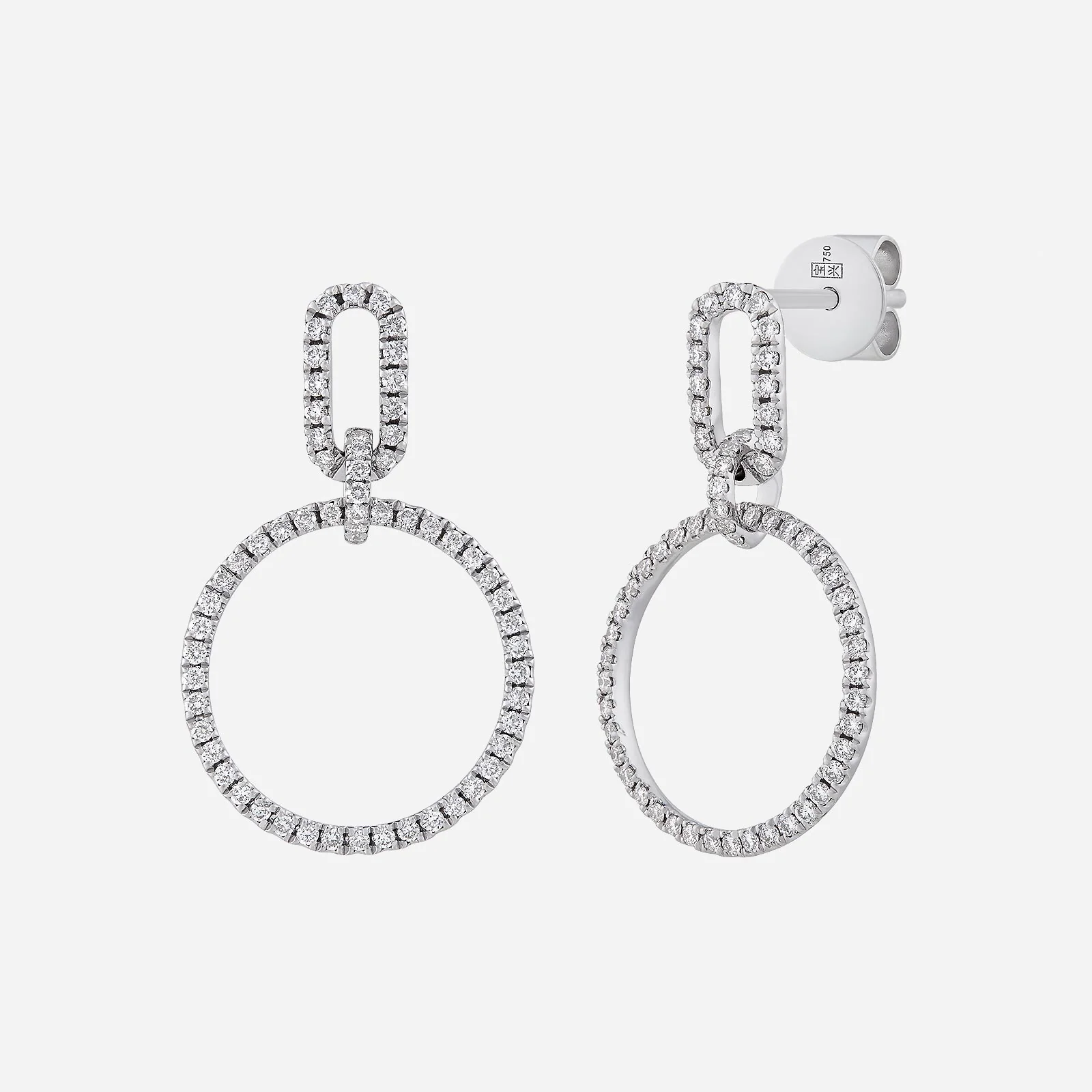 Glimmer Loop Diamond Earrings in White Gold (HDIAGROUP192V1563A)
