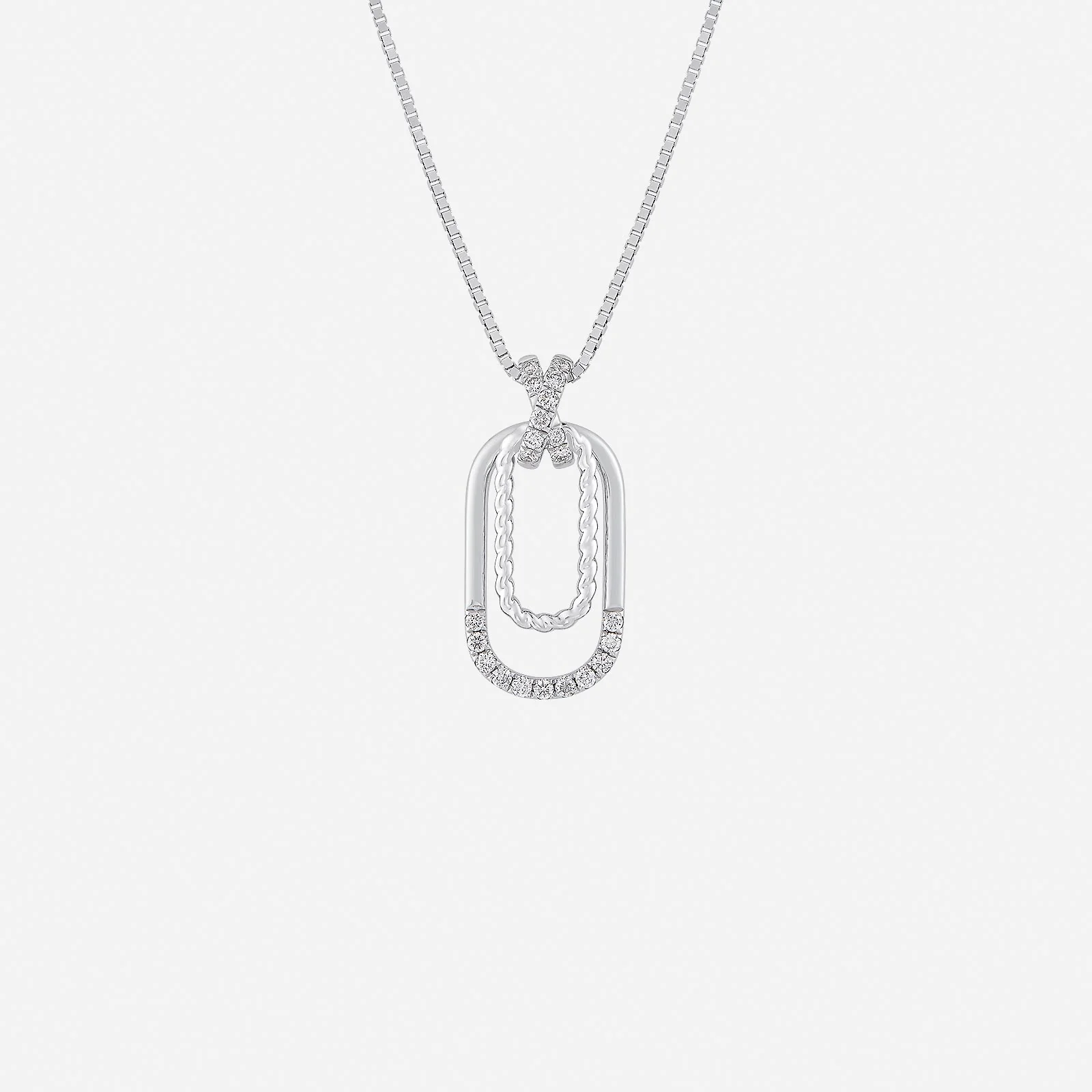 Glimmering Embrace Diamond Pendant in White Gold (GDIASTYLE1818A)