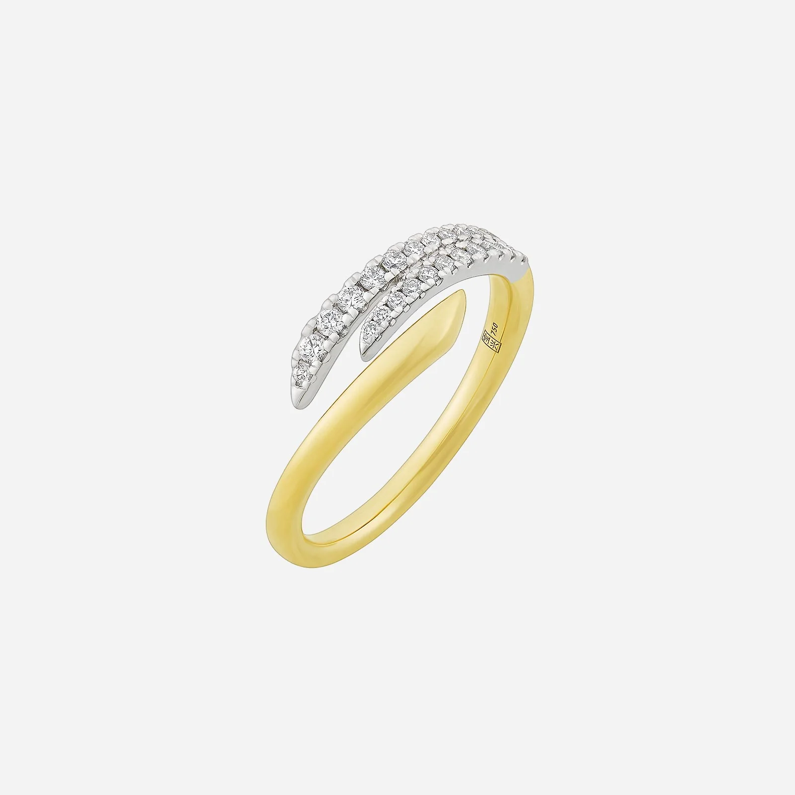 Glimmering Layers Diamond Ring in Yellow White Gold (ADIASTYLE1085A)