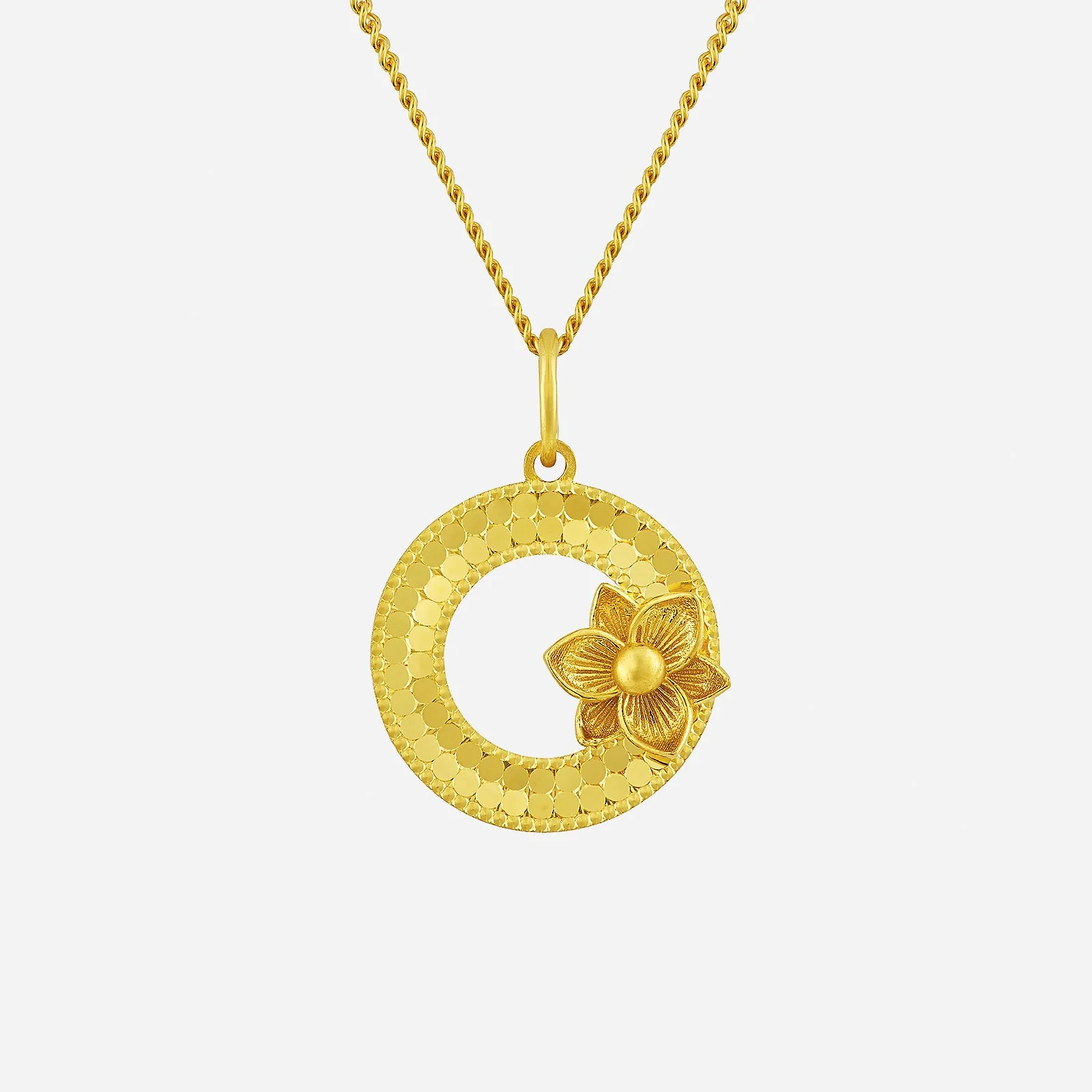 Glittering Cicular Flower in Yellow Gold (G22KSTYLE1582A)