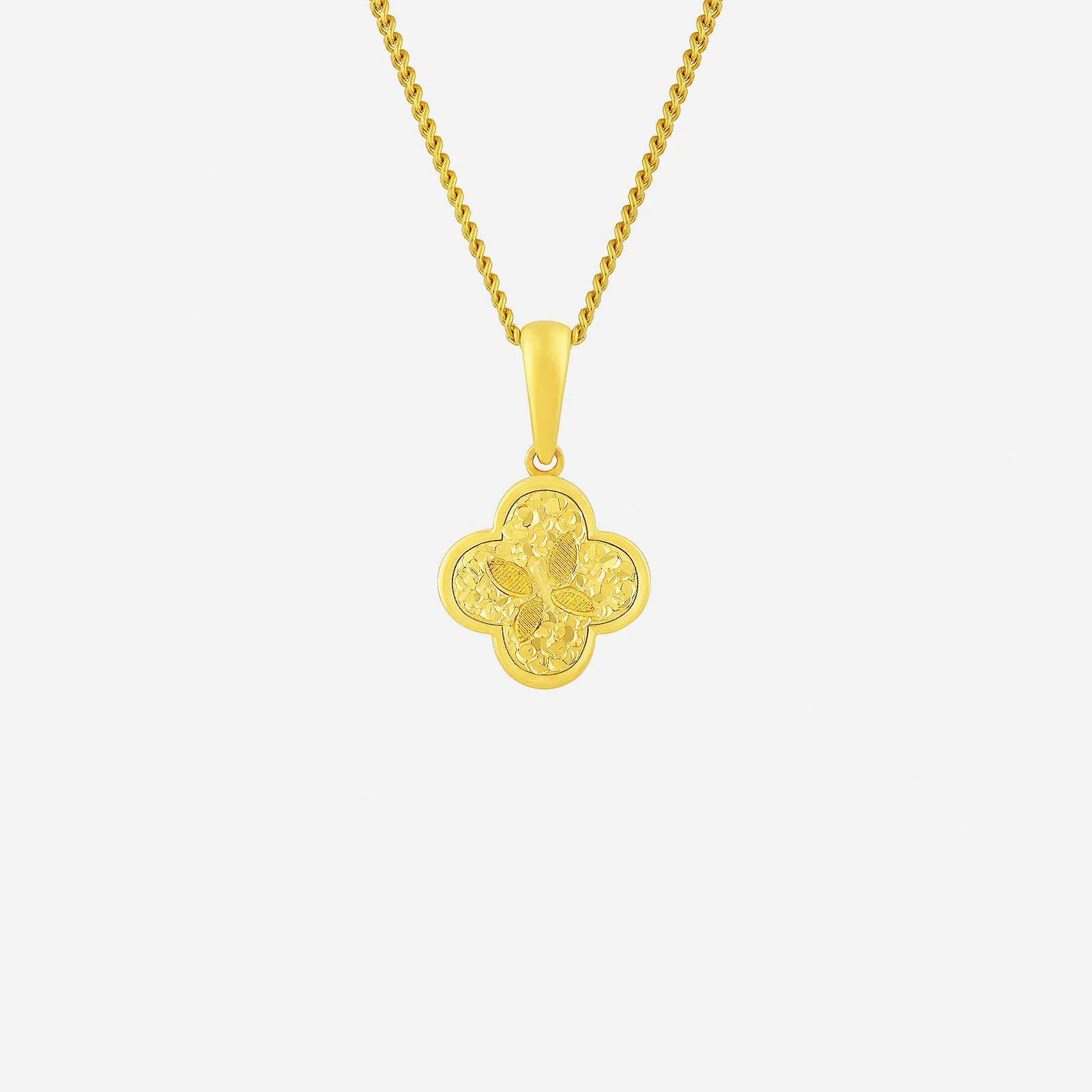 Glittering Clover Pendant in Yellow Gold (G22KSTYLE1720A)