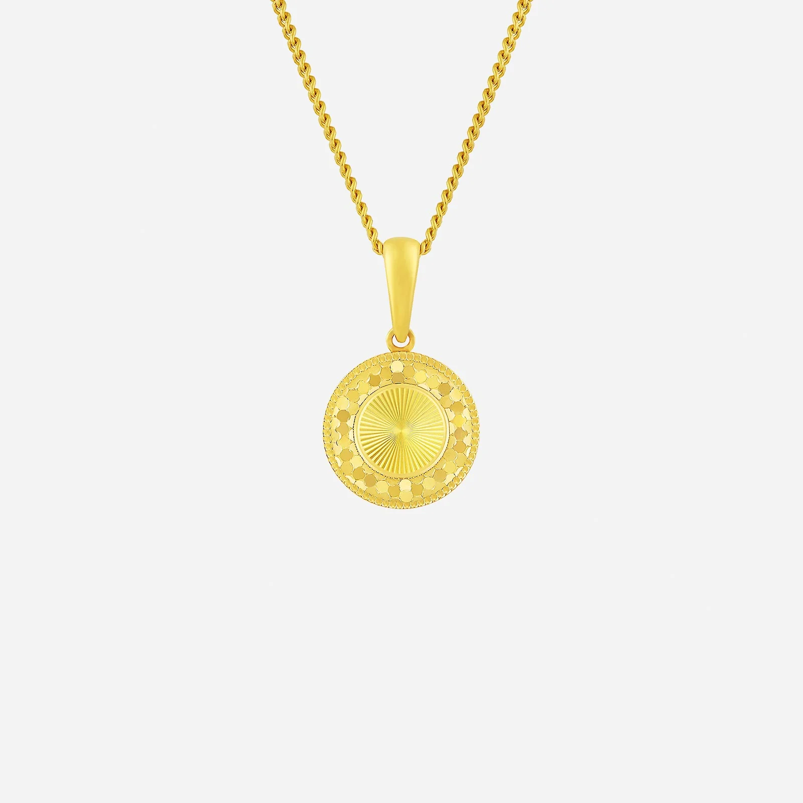 Glittering Round Pendant in Yellow Gold (G22KSTYLE1719A)