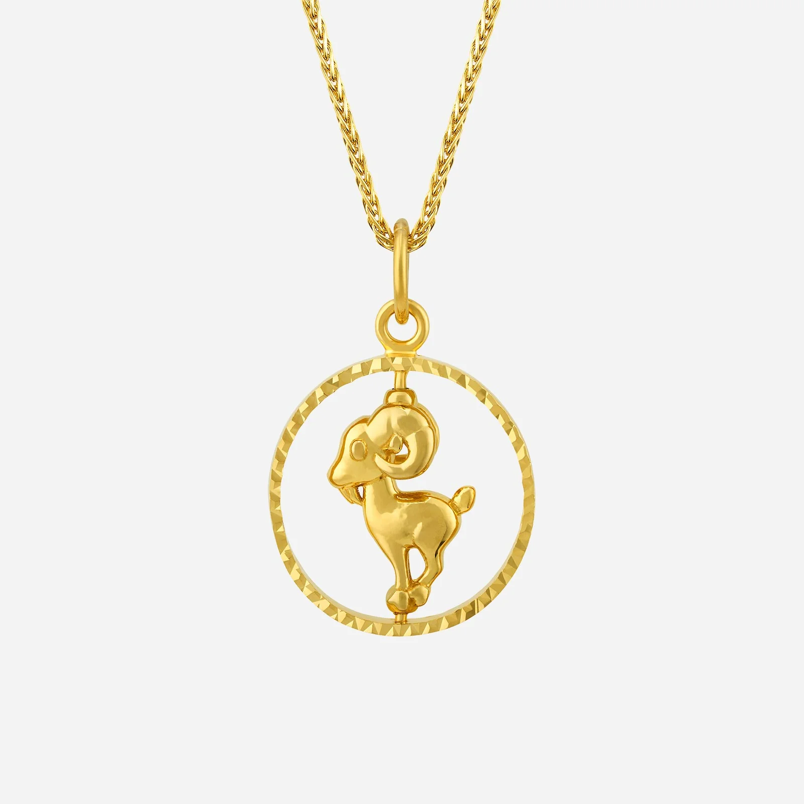 Goat Pendant in Yellow Gold (G22KZODIAC173081211A)