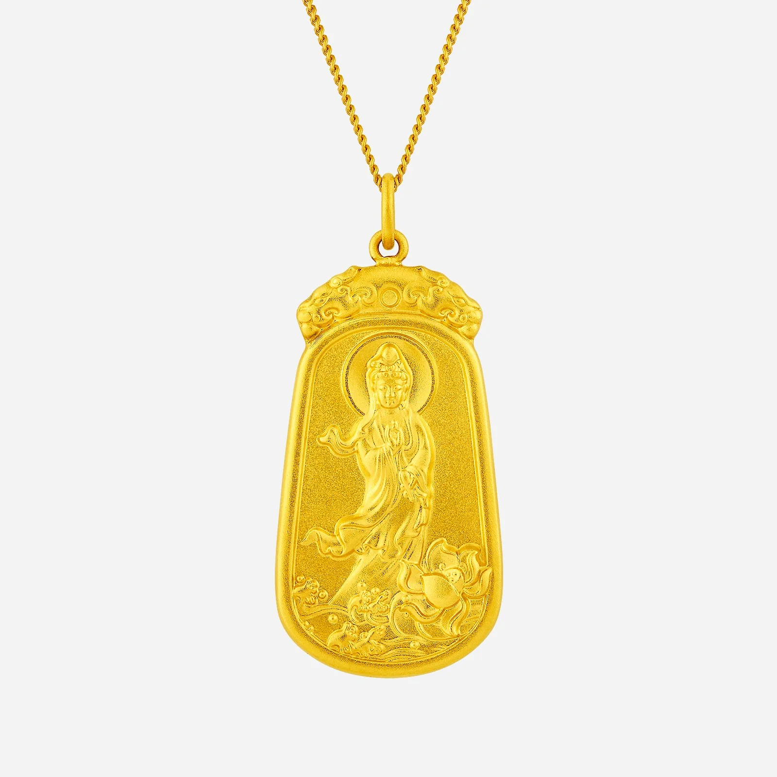 Goddess of Mercy Pendant in Yellow Gold (G999STYLE1896A)