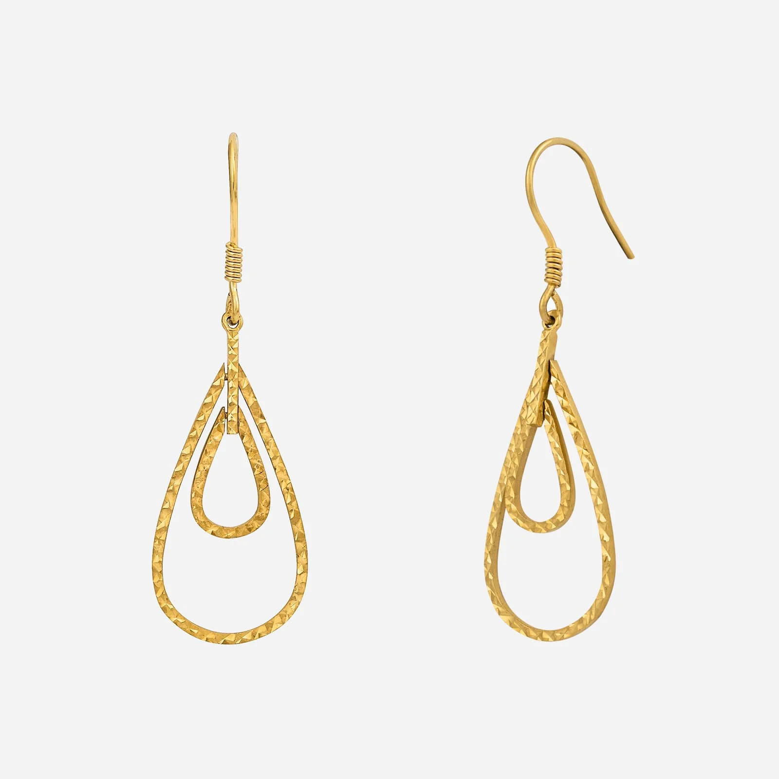 Golden Raindrop Earrings in Yellow Gold (HSTYLES144R0002A)