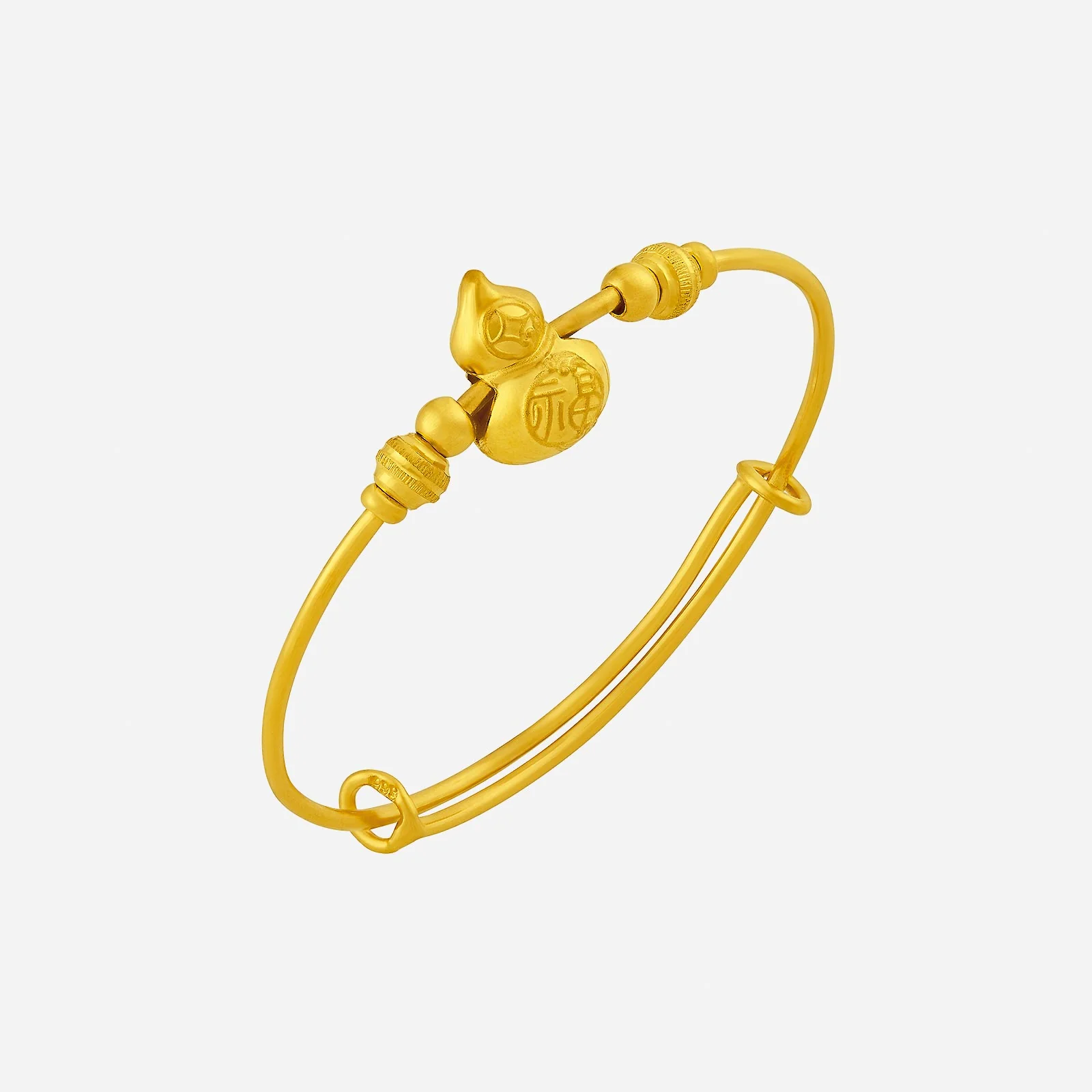Gourd Baby Bangle in Yellow Gold (D999STYLE0297A)