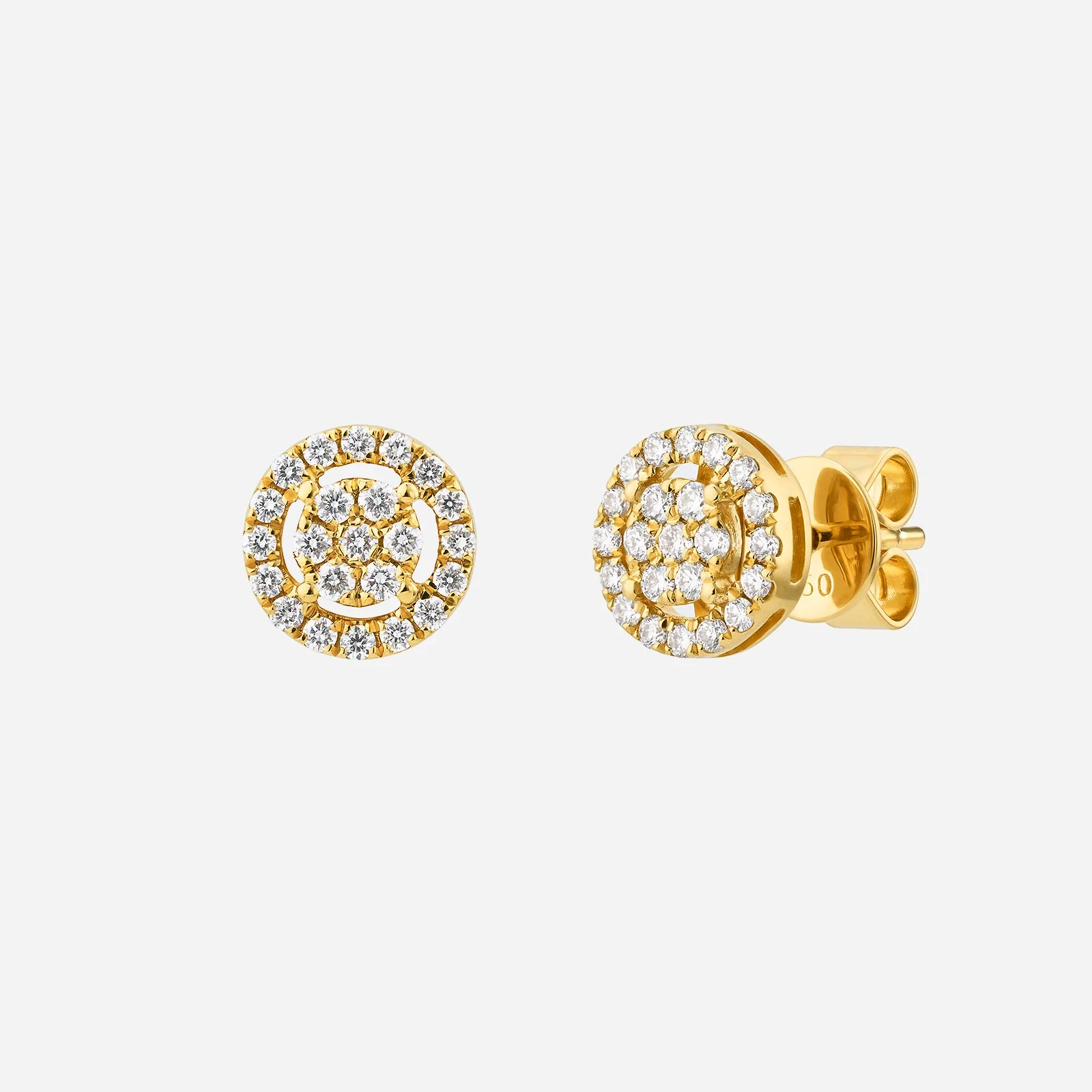 Halo Diamond Earrings in Yellow Gold (HSTYLE004N0007A)