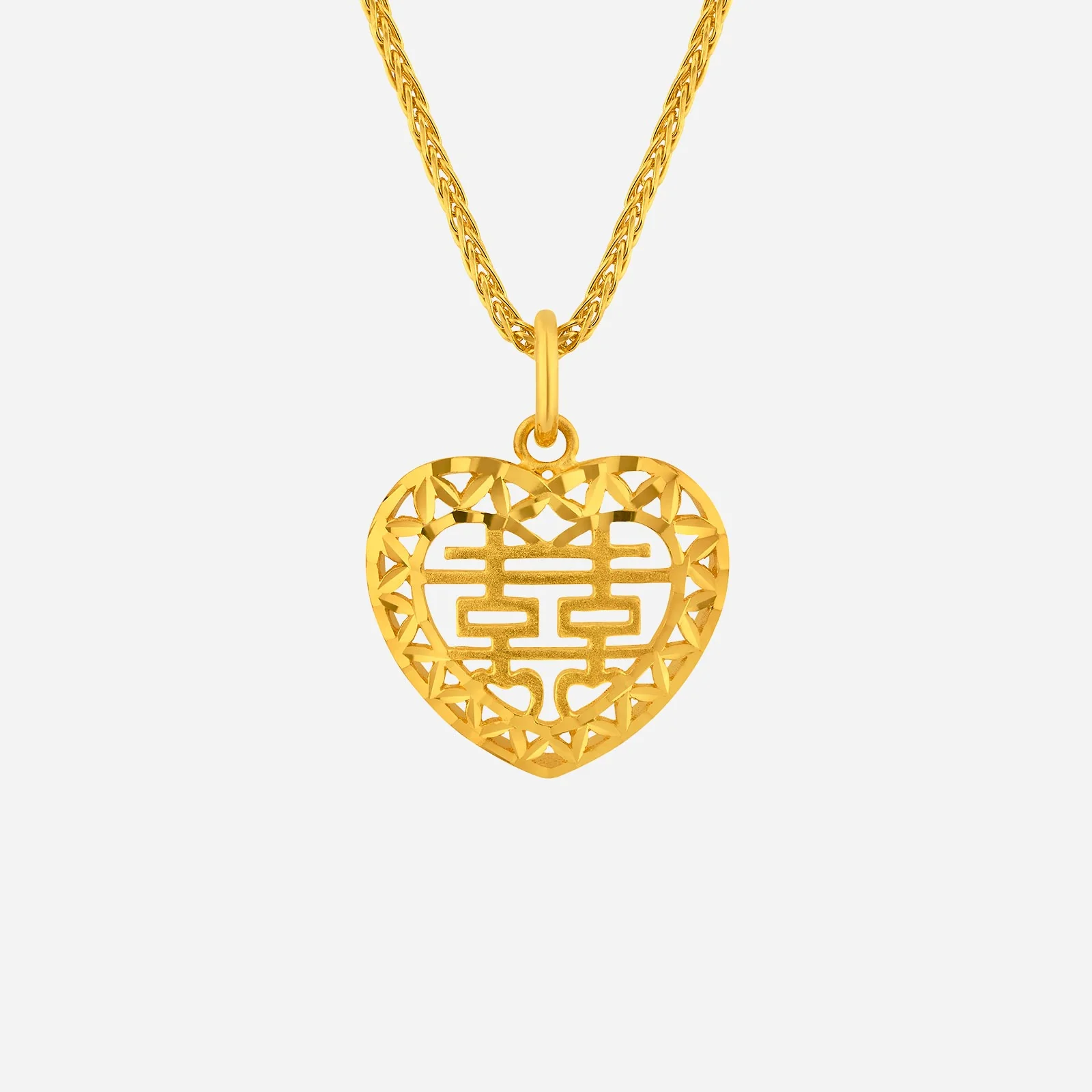 Happiness Heart Pendant in Yellow Gold (GGROUP003T0357A)