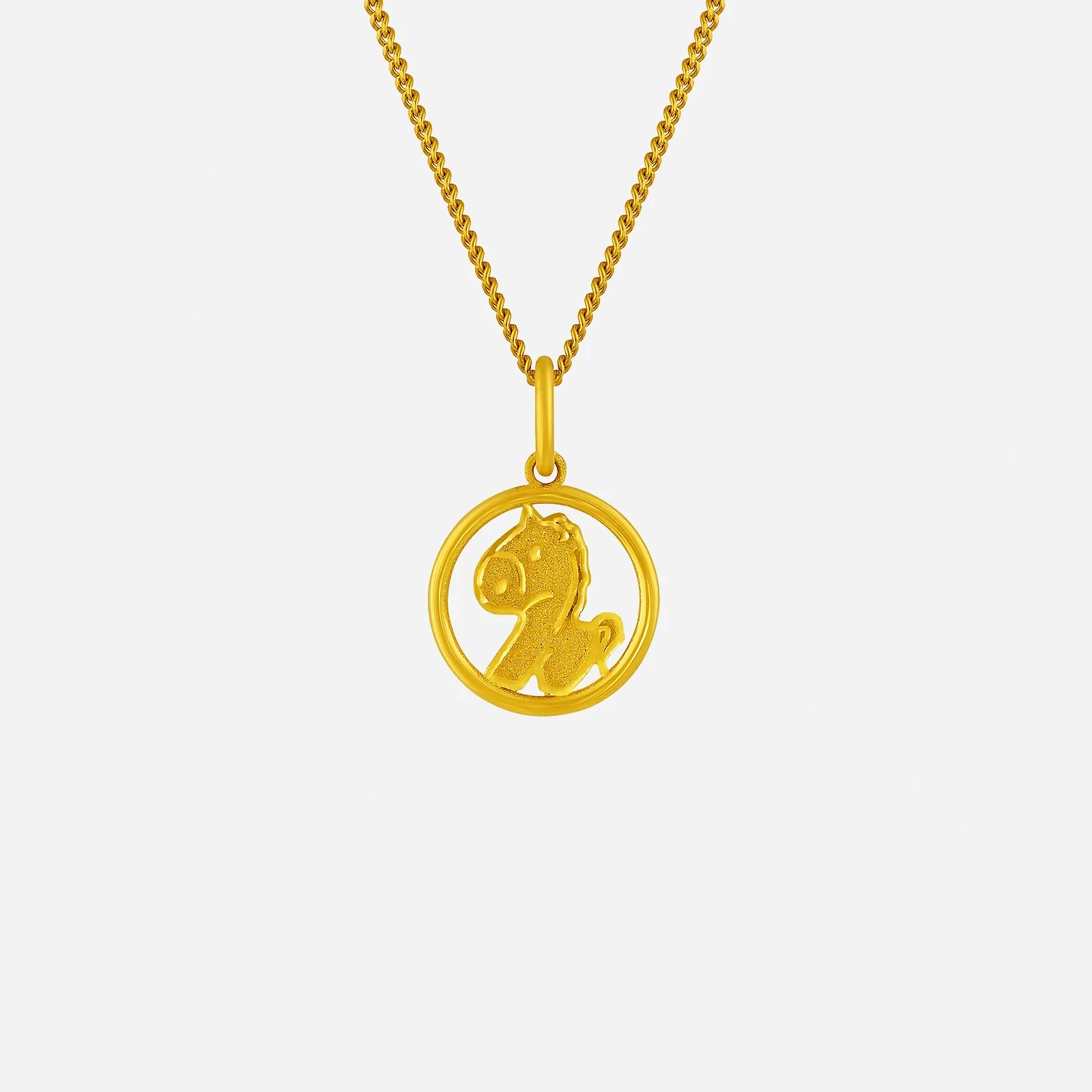 Harmonies of Joy Horse Pendant in Yellow Gold (G999ZODIAC179071742A)