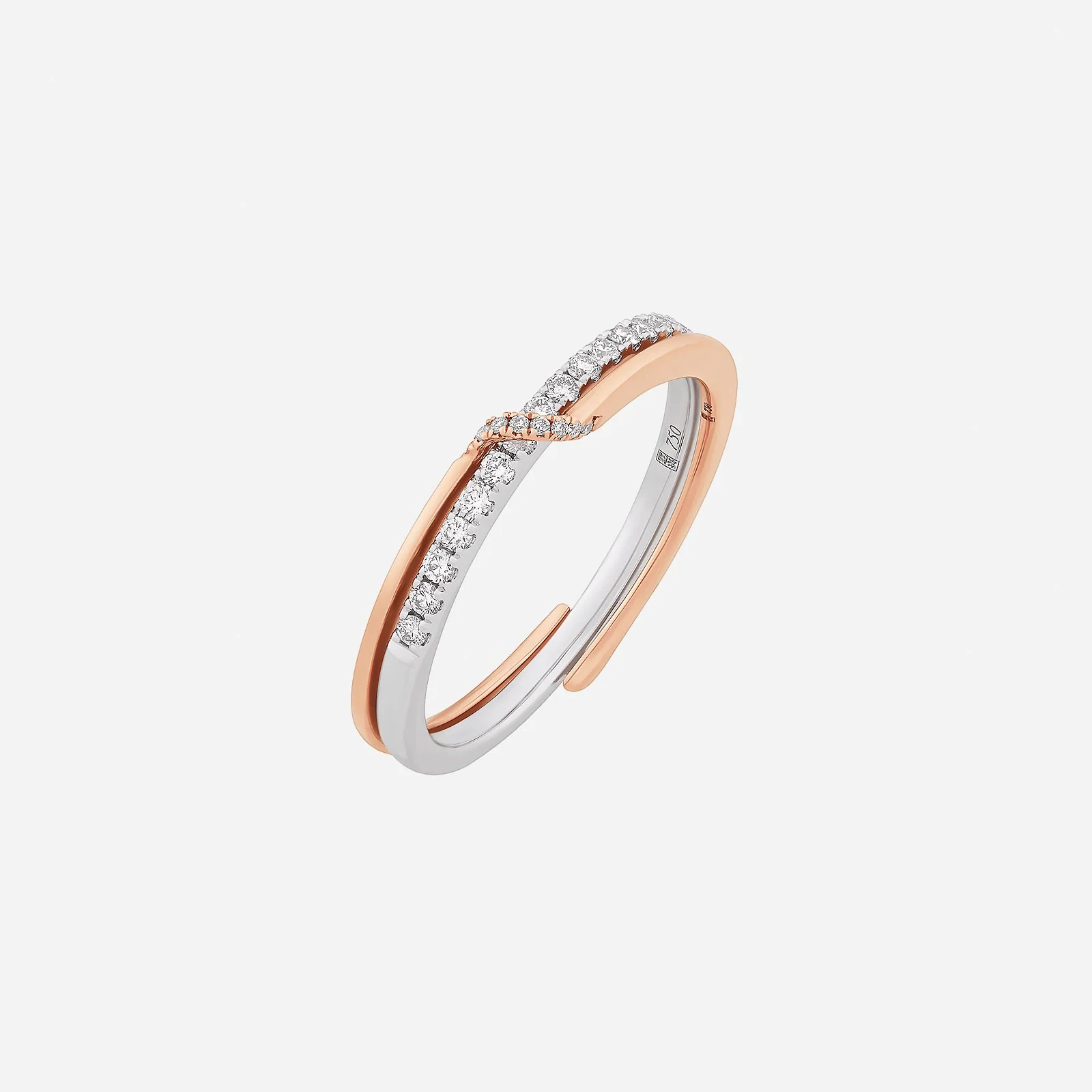 Harmony Diamond Ring in White Rose Gold (ADIAFREESTYLE1019A)