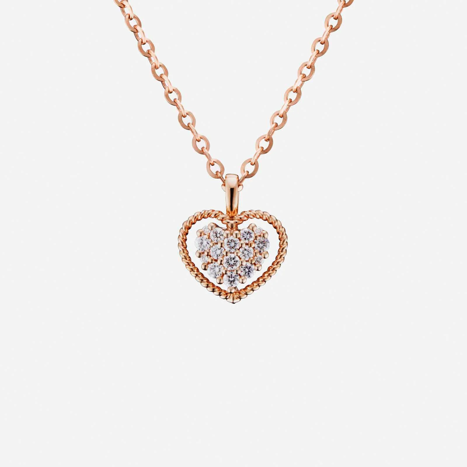 Heart Diamond Pendant in Rose Gold (GDIAGROUP019S0016A)