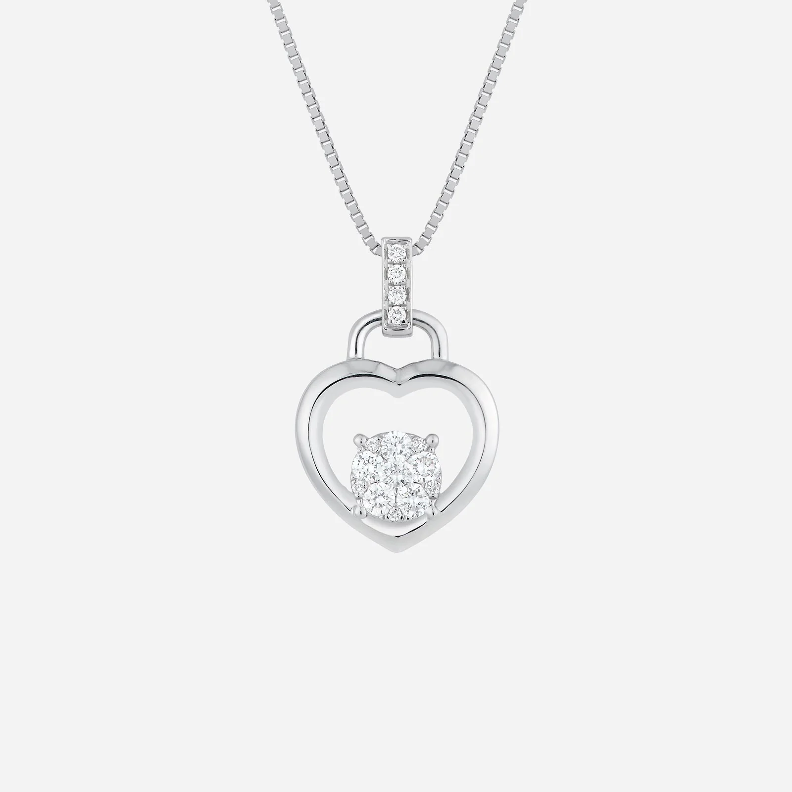 Heart Diamond Pendant in White Gold (GDIASTYLE1431A)