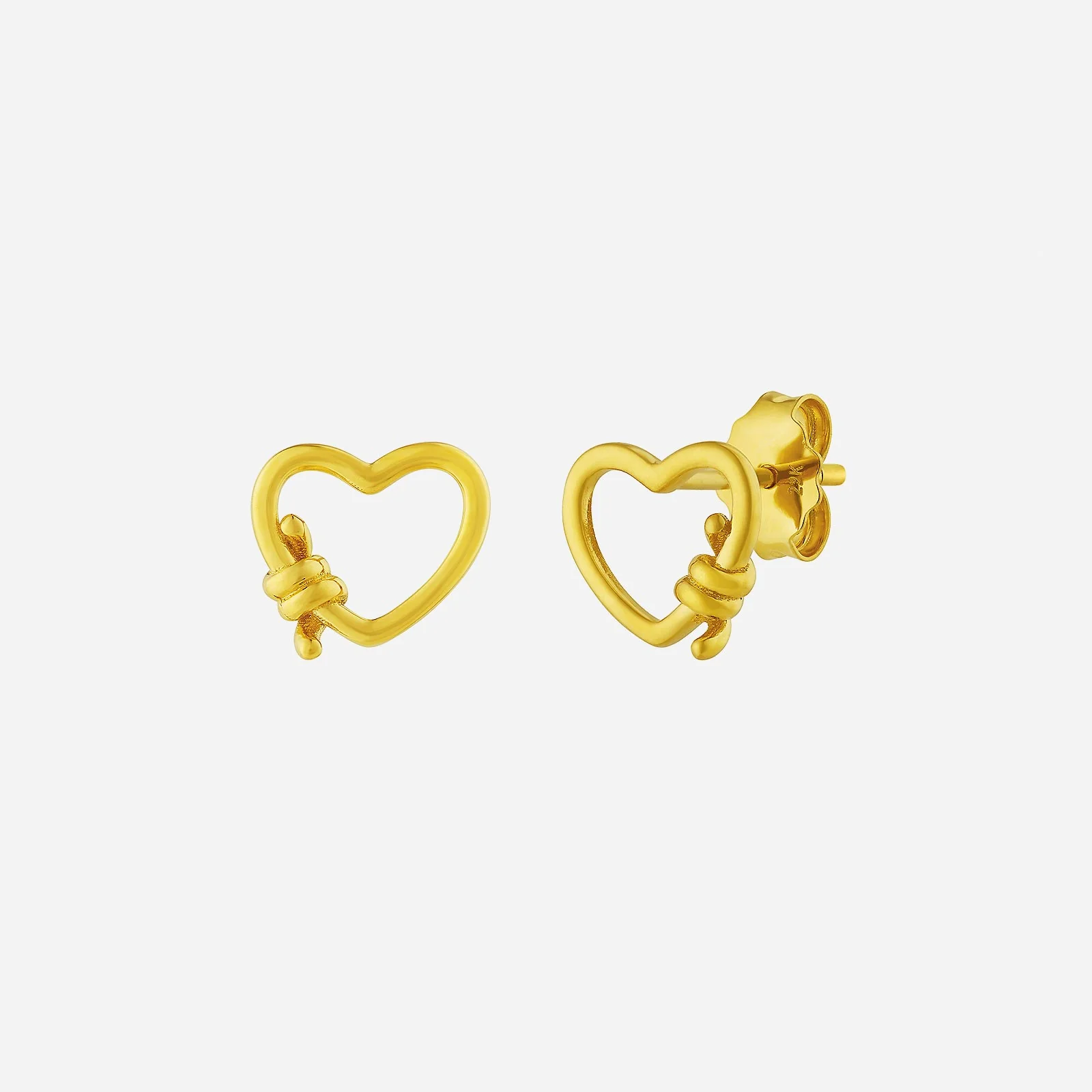 Heart Earrings in Yellow Gold (H22KSTYLE1404A)