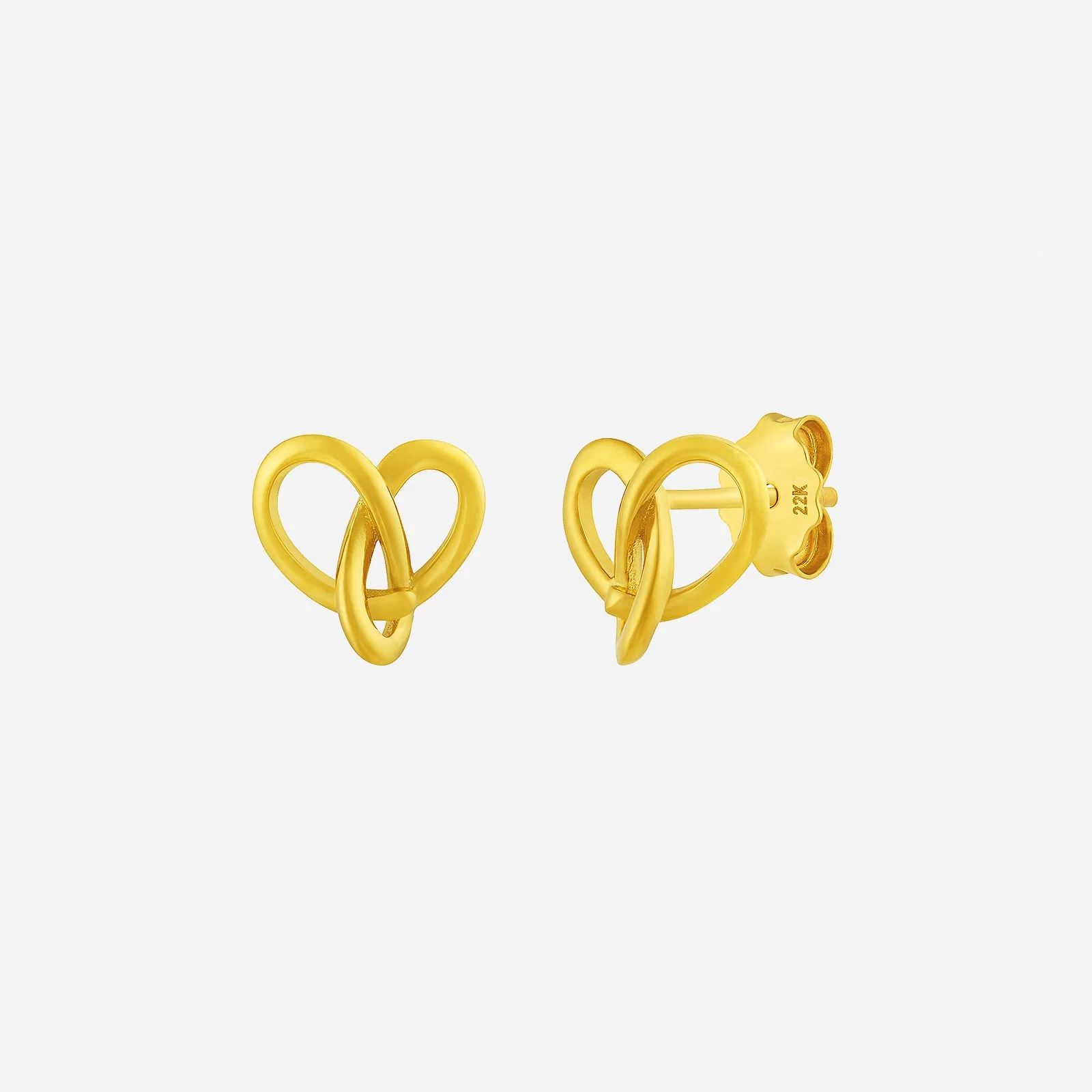 Heart Earrings in Yellow Gold (H22KSTYLE1549A)