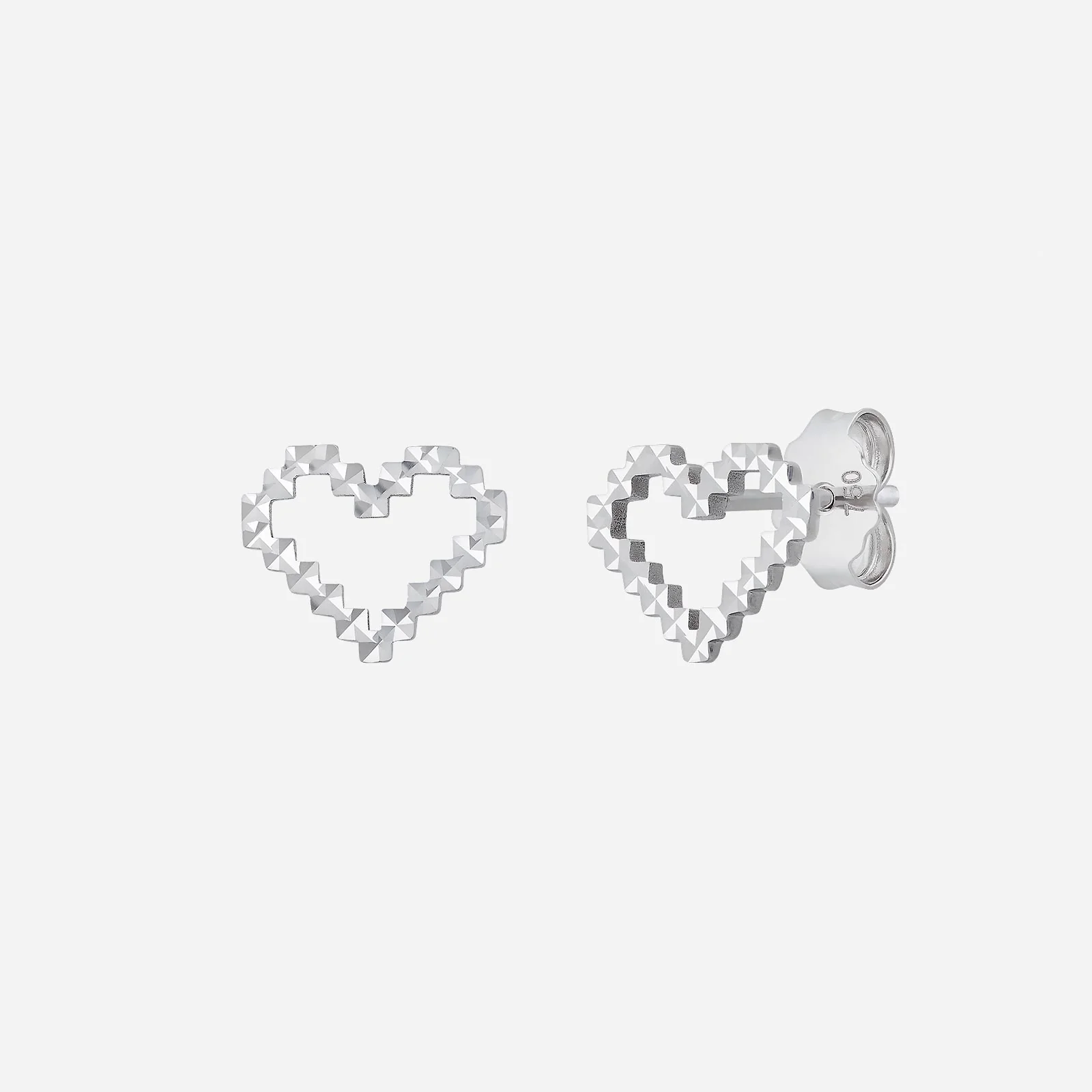Heart Shape Earrings in White Gold (H750STYLE1427A)