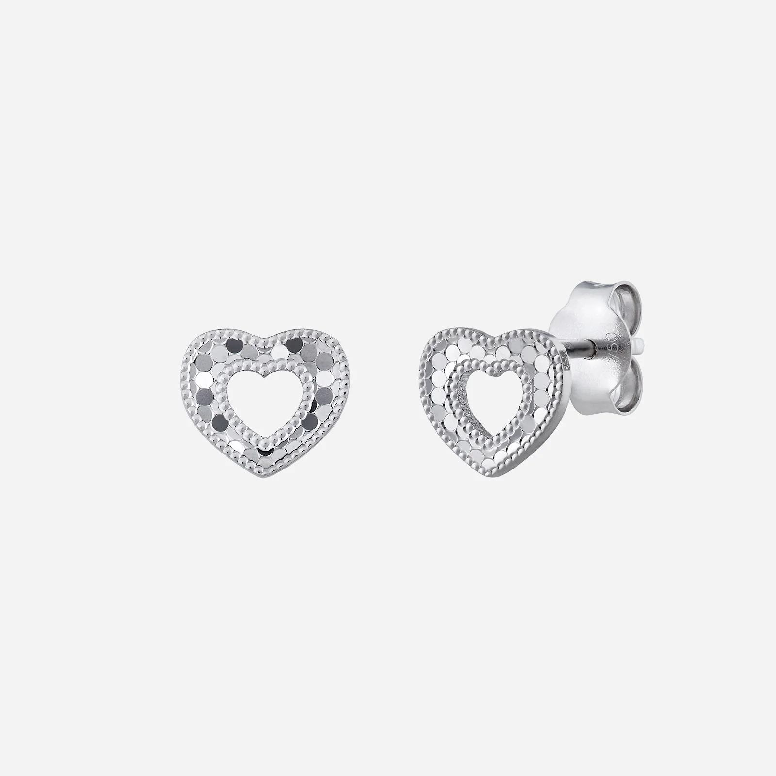 Heart Shaped Earrings in White Gold (H750STYLE1343A)