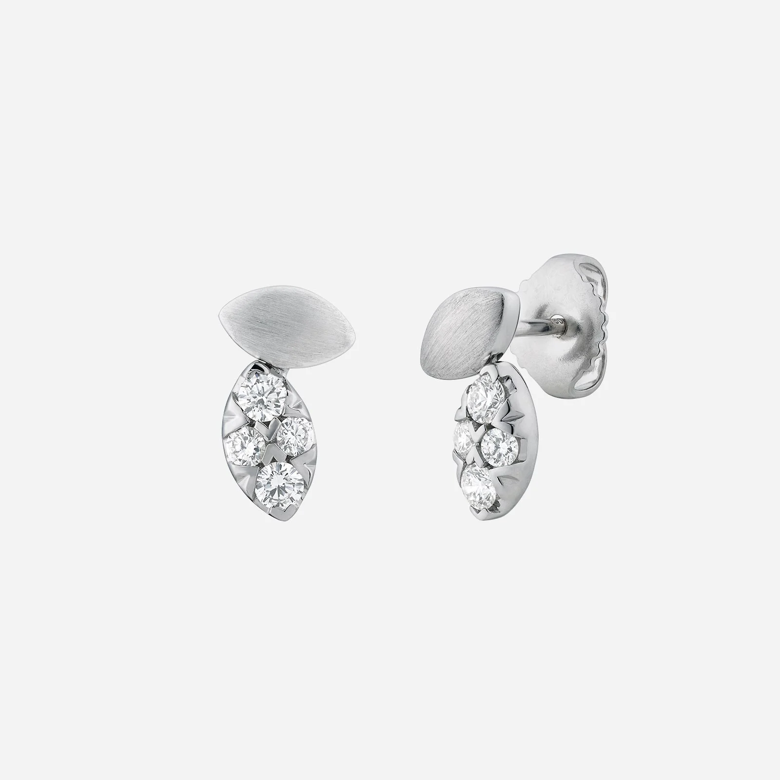Holly Stars Diamond Earrings in White Gold (HDIAGROUP073V1164A)