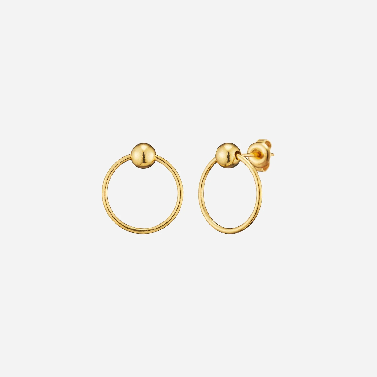 Hoop Bead Earrings in Yellow Gold (HSTYLES095T0440A)