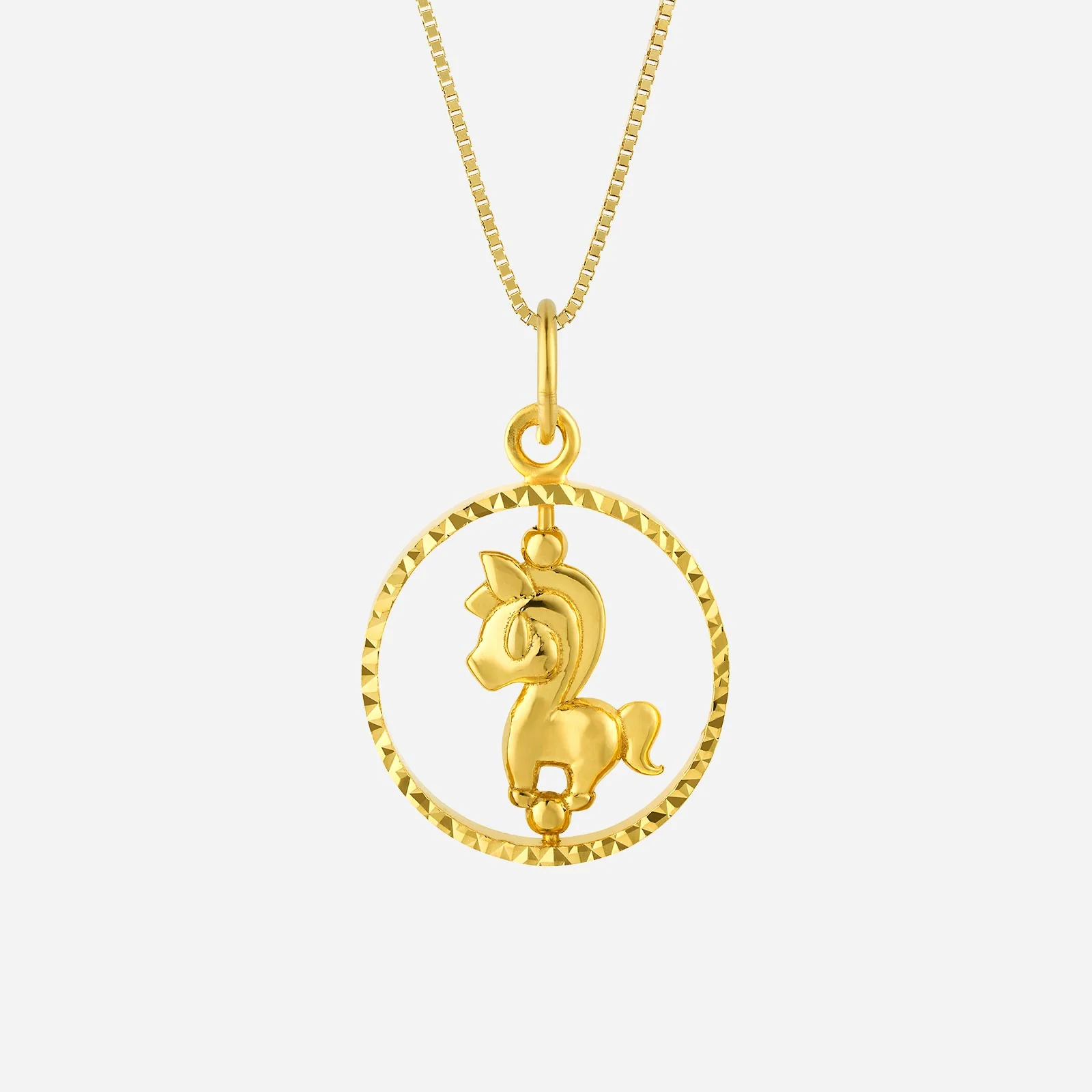 Horse Pendant in Yellow Gold (G22KZODIAC173071210A)