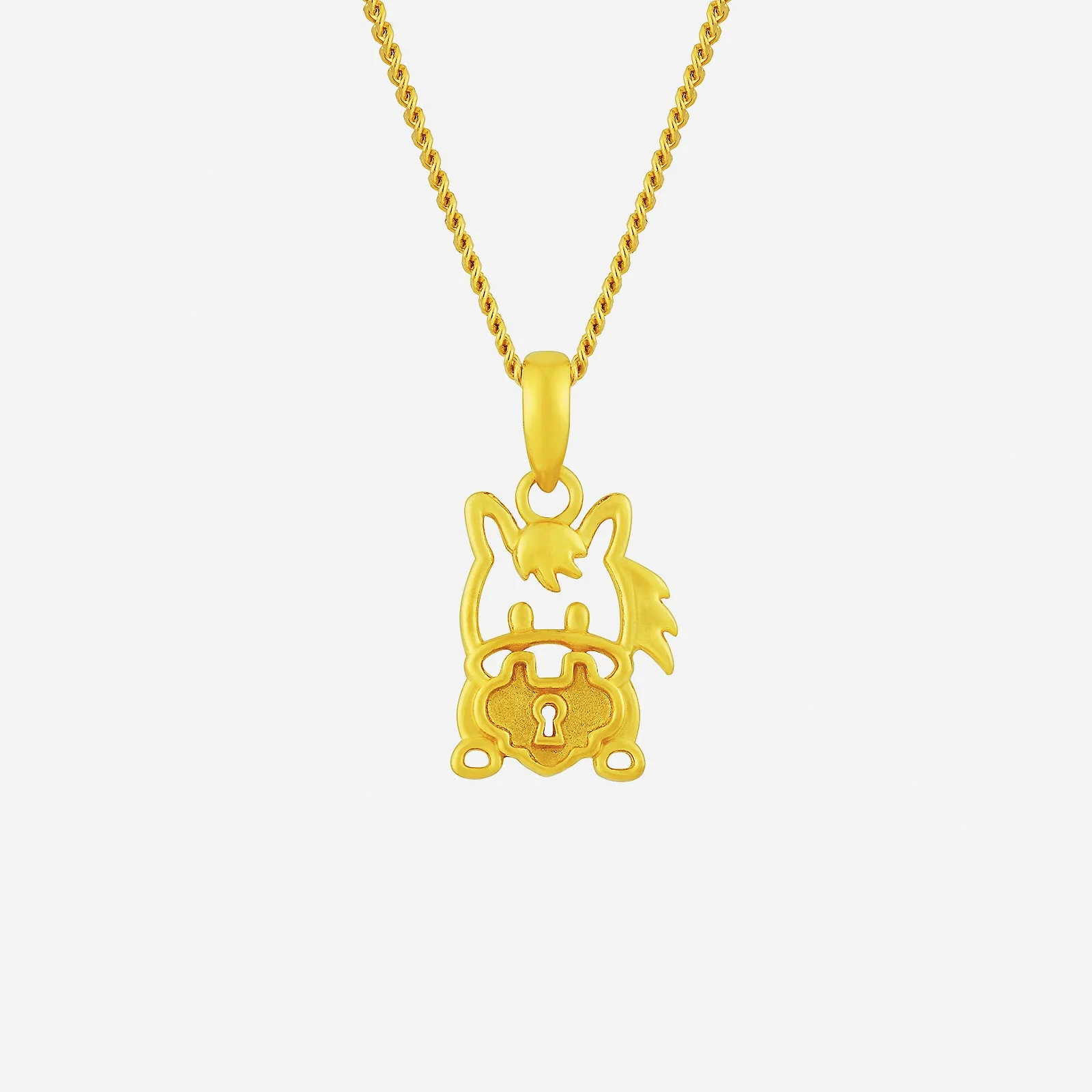 Horse with Prosperity Lock Pendant in Yellow Gold (G22KSTYLE1936A)