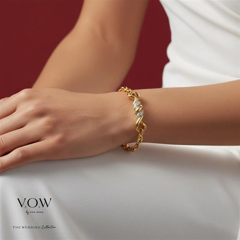 Infinite Love Bracelet in Yellow White Gold	 (E22KGROUP143V0537A) - Image 2