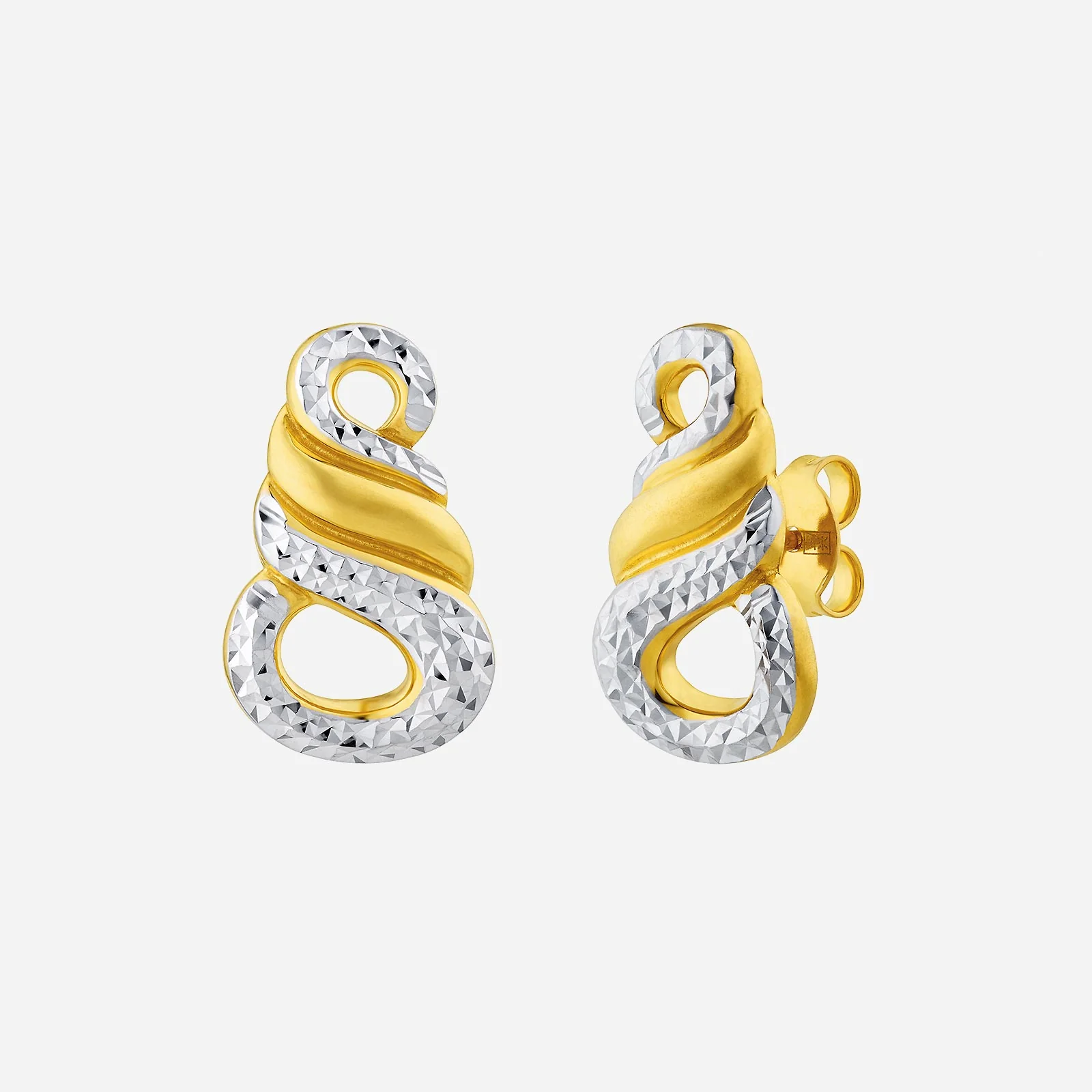 Infinite Love Earrings in Yellow White Gold (H22KGROUP143V1386A)