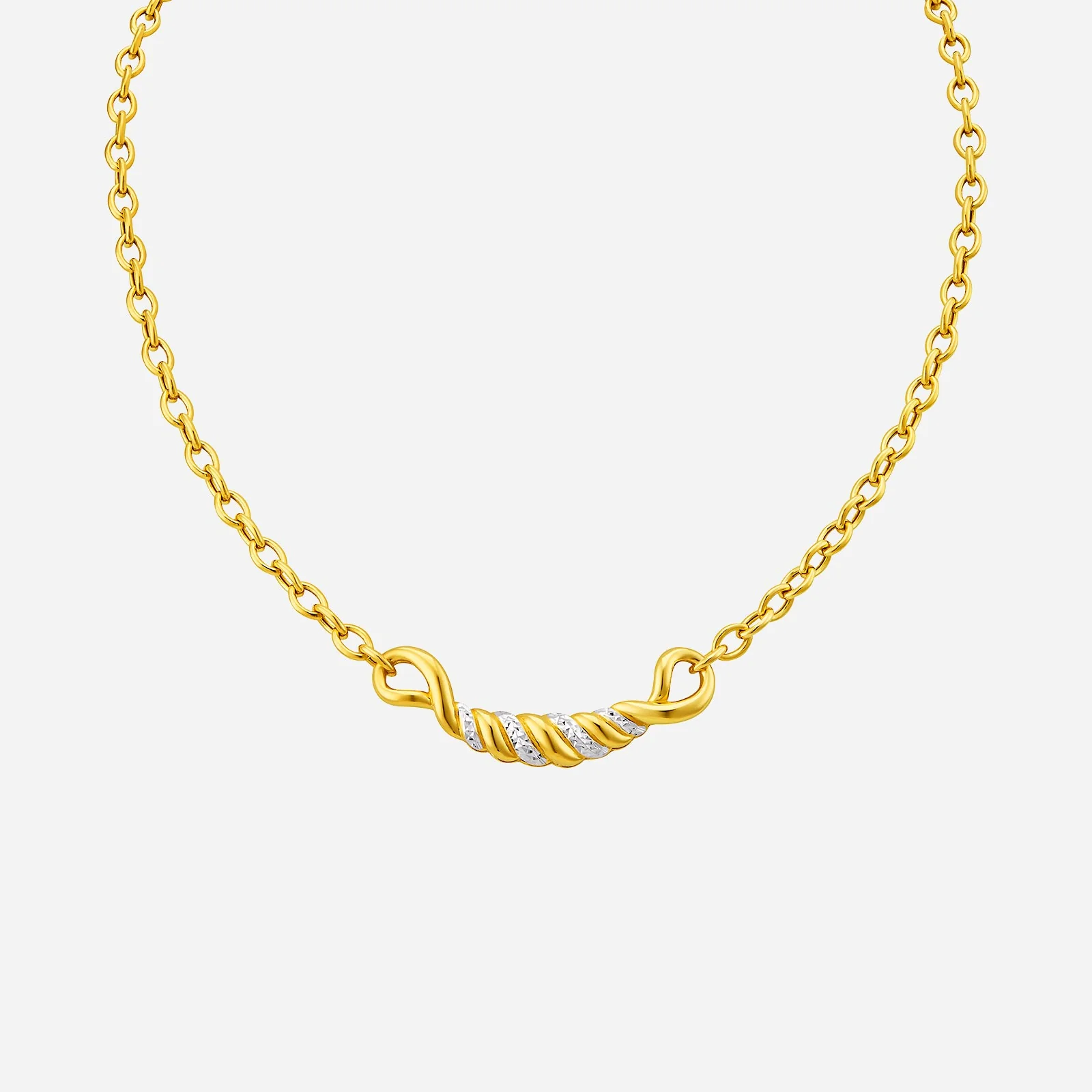 Infinite Love Necklace in Yellow White Gold (F22KGROUP143V0464A)