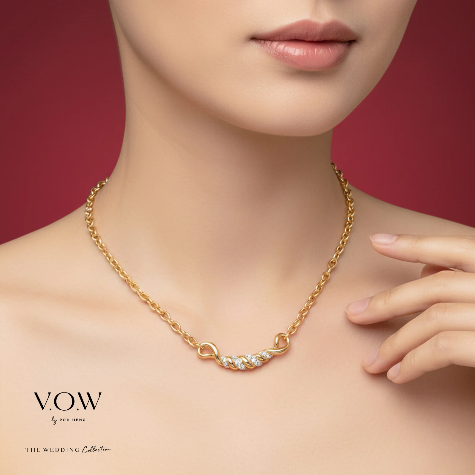 Infinite Love Necklace in Yellow White Gold (F22KGROUP143V0464A) - Image 2