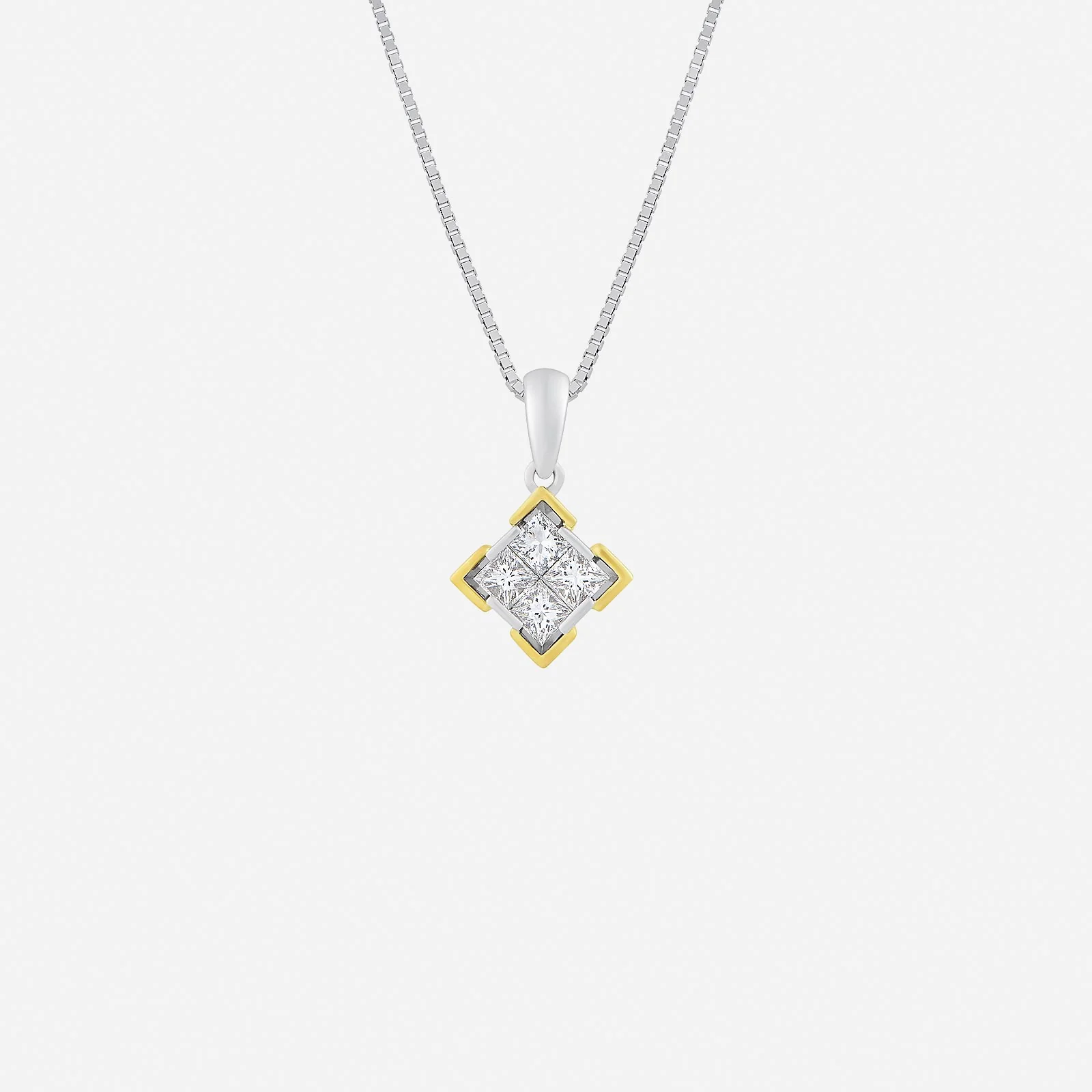 Infinite Twinkle Diamond Pendant in White Yellow Gold	 (GDIASTYLE1783A)