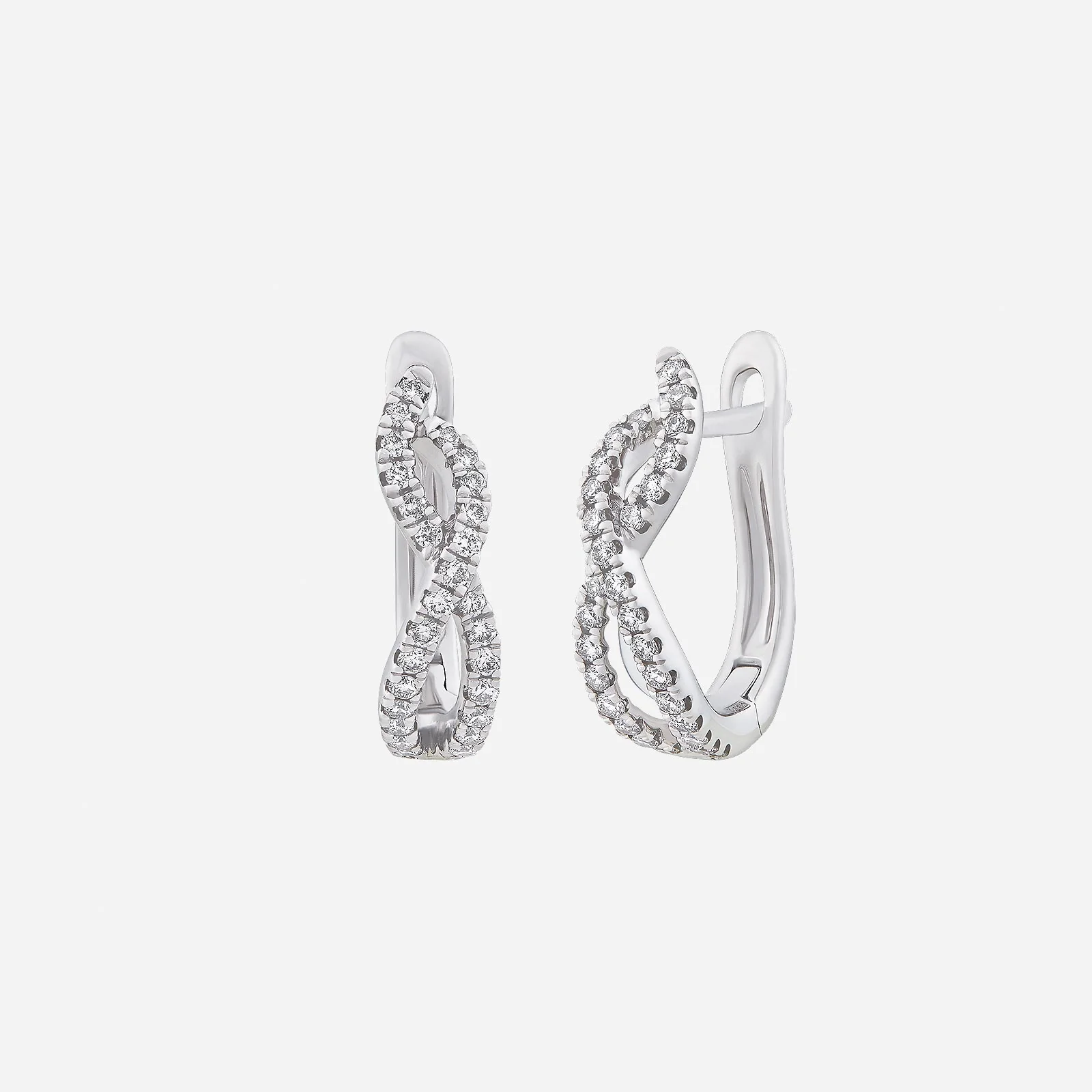 Infinity Sparkle Diamond Earrings in White Gold (HDIASTYLE1618A)