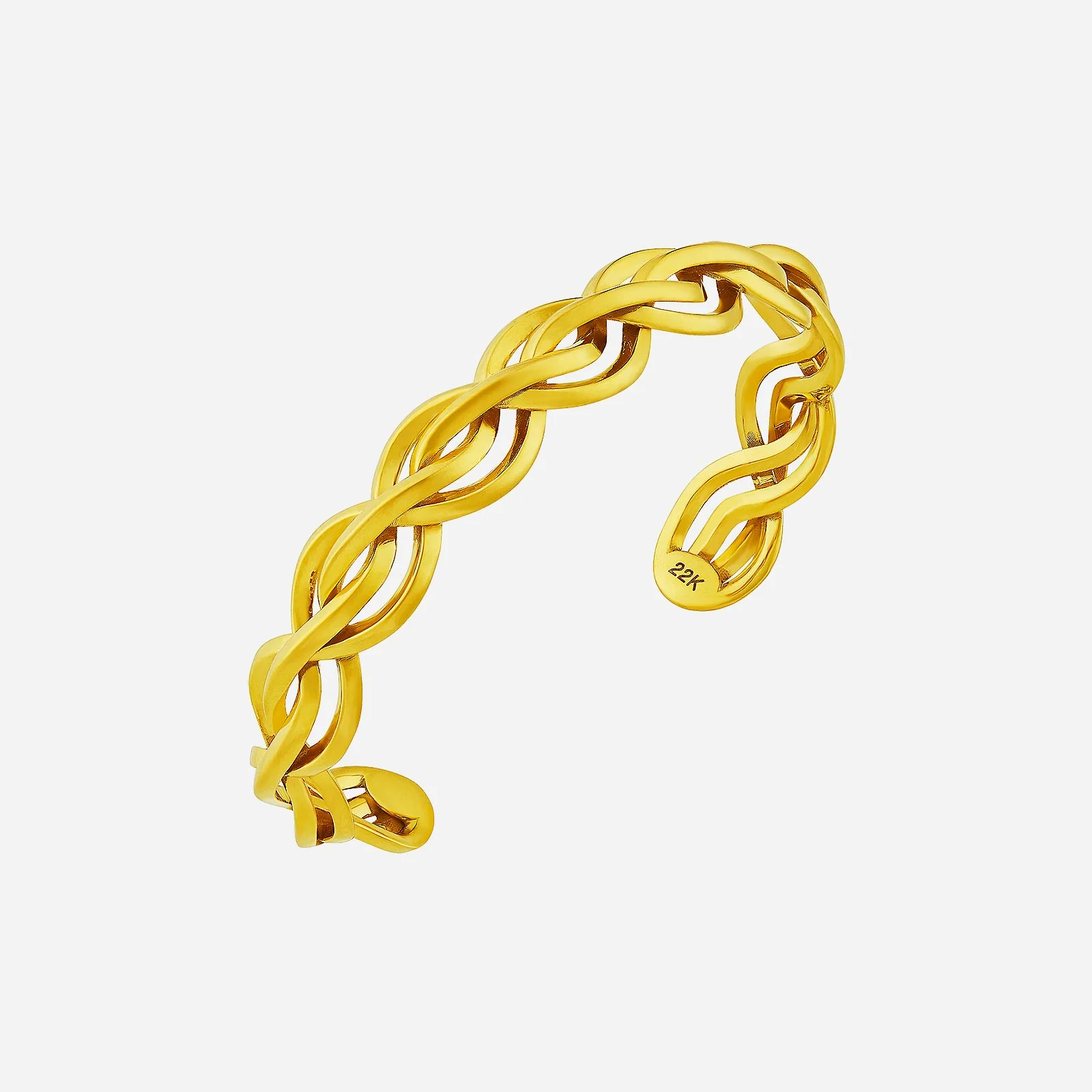 Interlace Bangle in Yellow Gold (D22KSTYLE0381A)