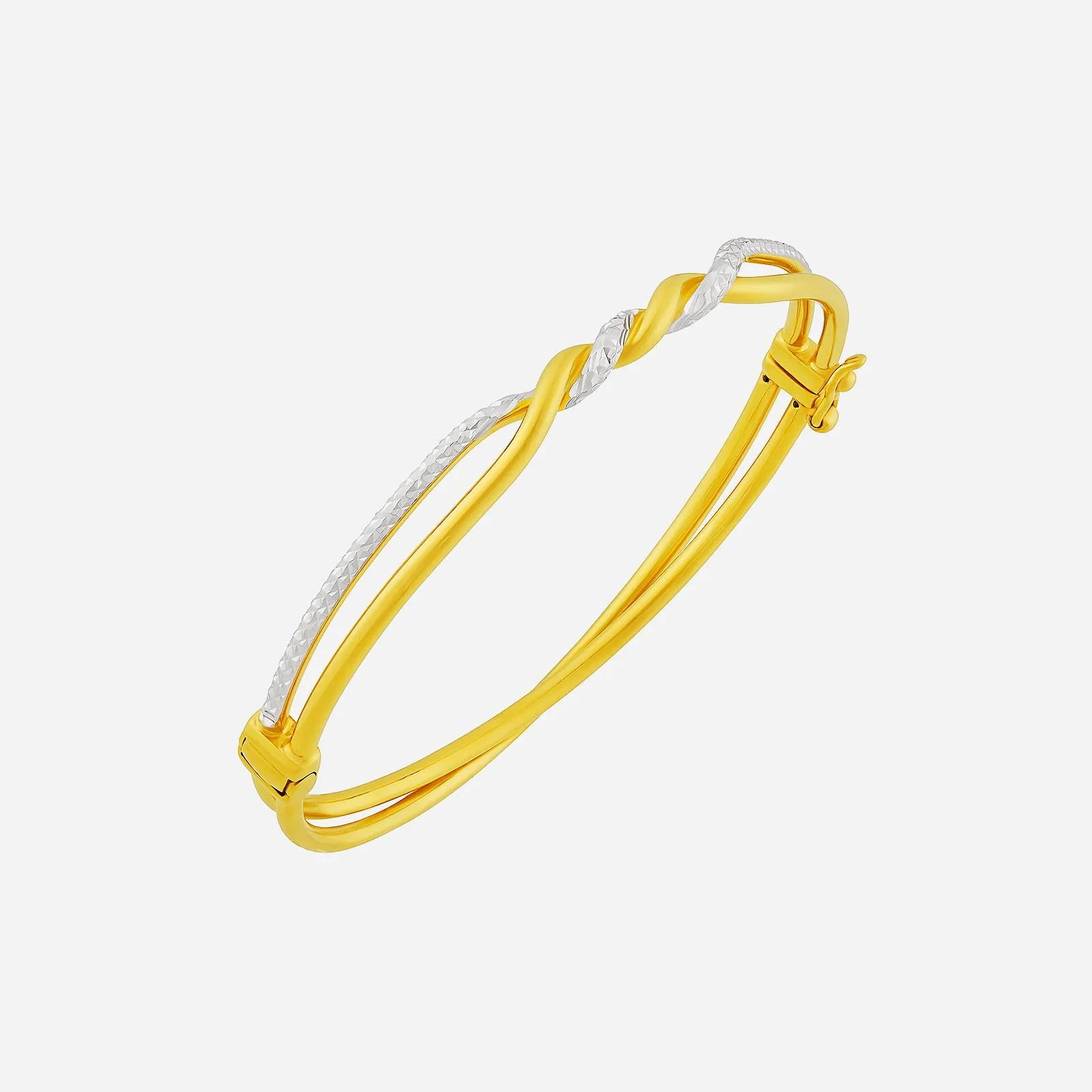 Interlace Bangle in Yellow White Gold (D22KSTYLE0379A)