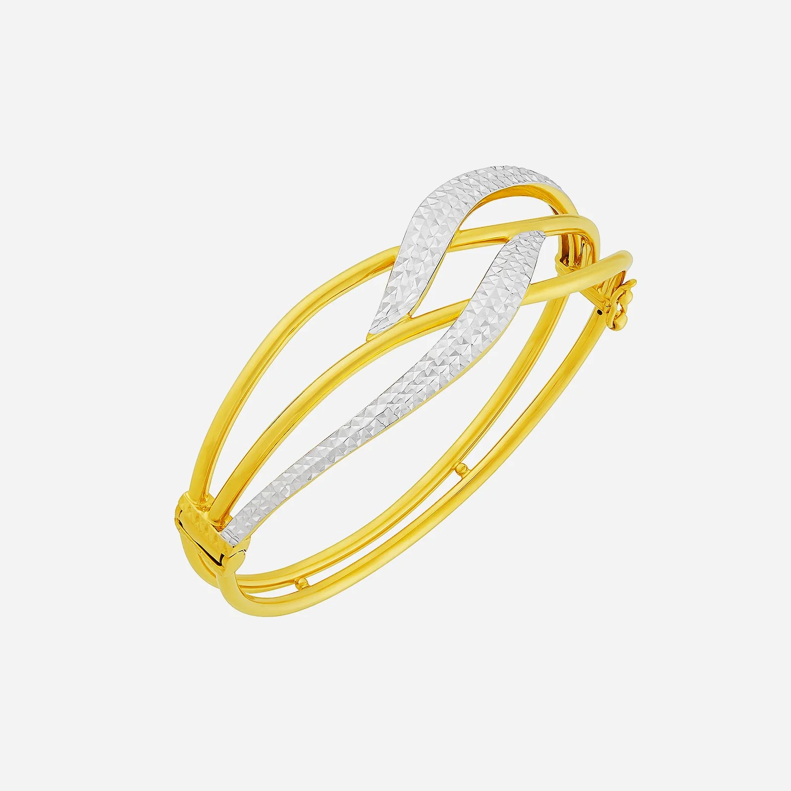 Interlace Bangle in Yellow White Gold (D22KSTYLE0383A)