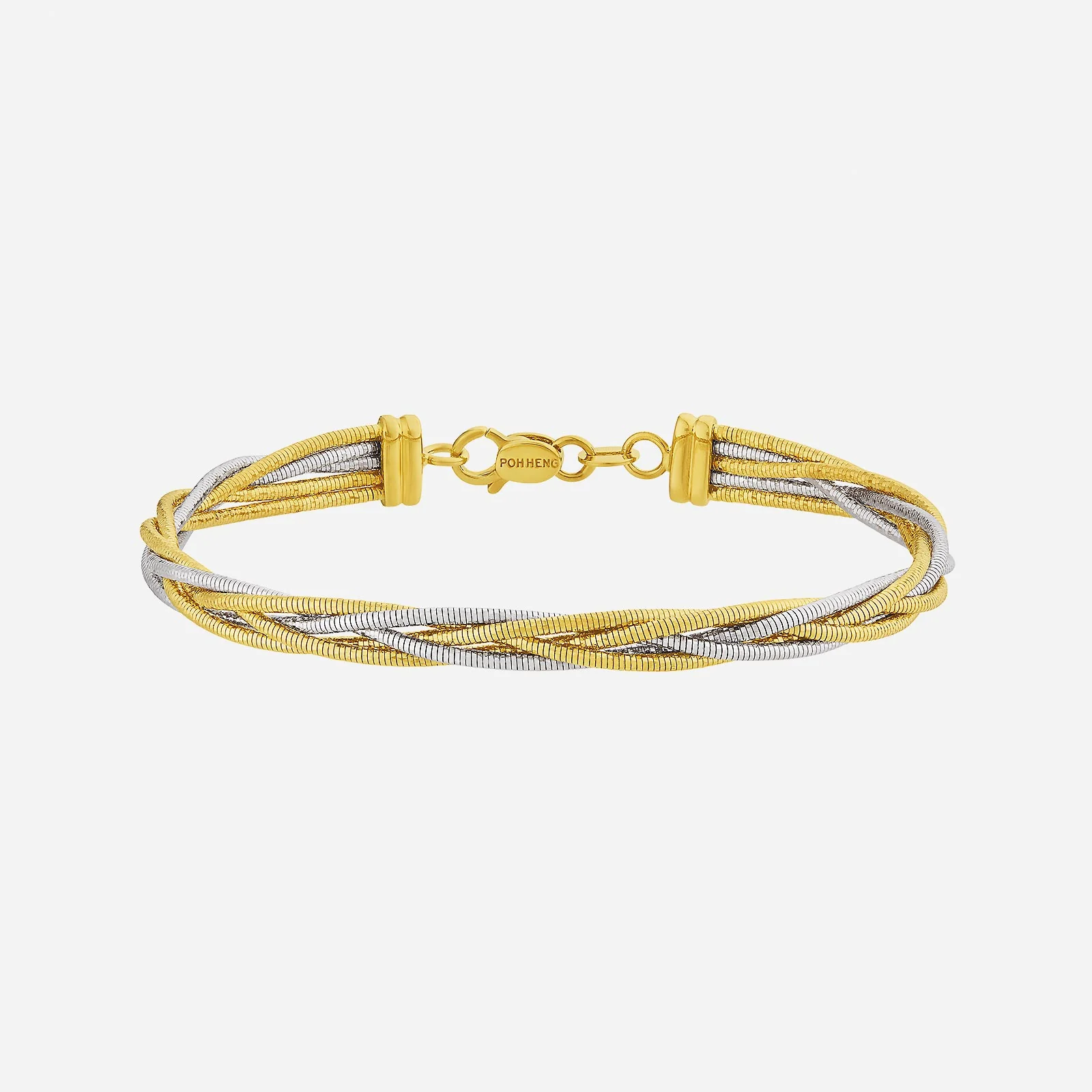 Interlaced Bangle in Yellow White Gold (D22KSTYLE0220A)