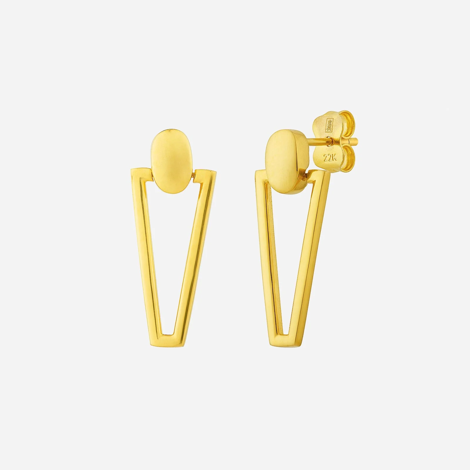 Isosceles Triangle Earrings in Yellow Gold (H22KSTYLE1274A)