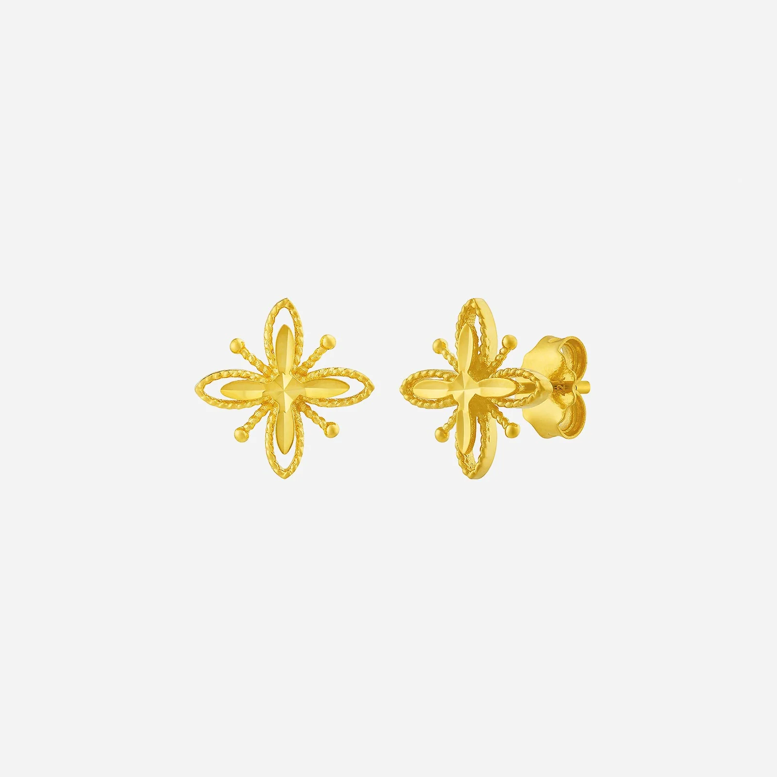 Isotoxal Star Earrings in Yellow Gold (H22KSTYLE1405A)