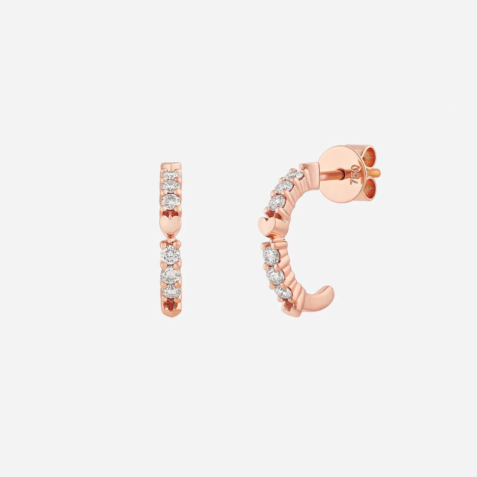 Je t'aime Diamond Earrings in Rose Gold (HDIAGROUP188V1537A)