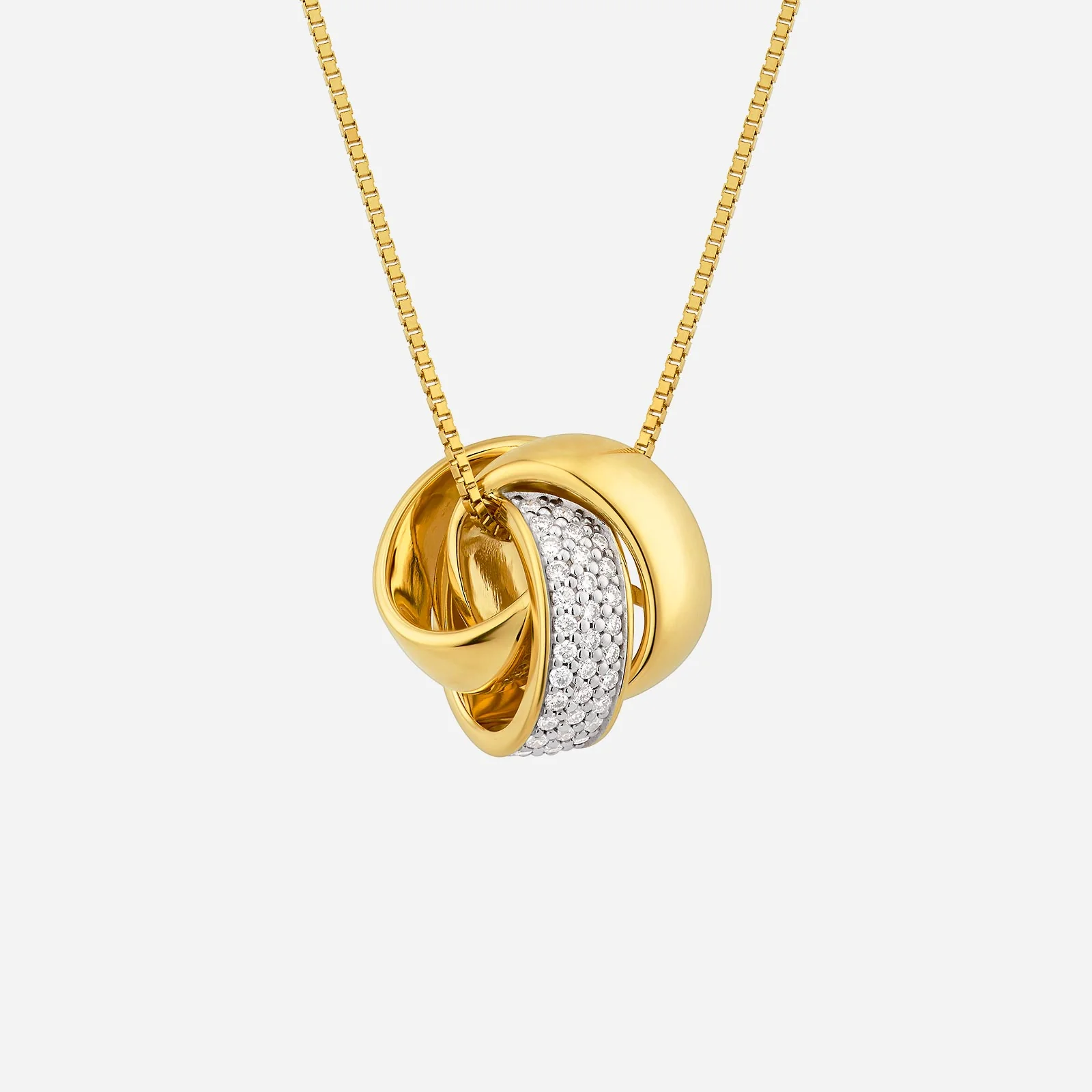 Knot Diamond Pendant in Yellow White Gold (GDIAGROUP106V1420A)