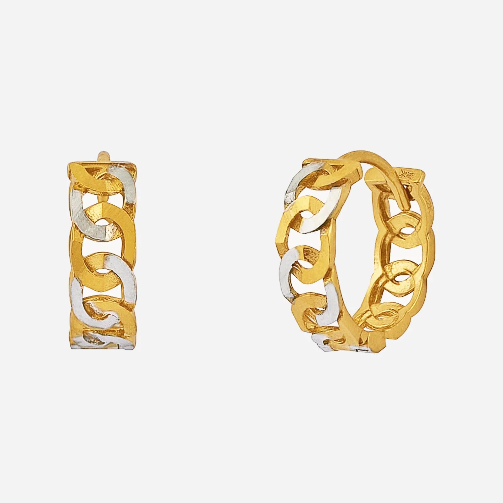 Lava Love Huggie Earrings in Yellow White Gold (H22KSTYLE1074A)