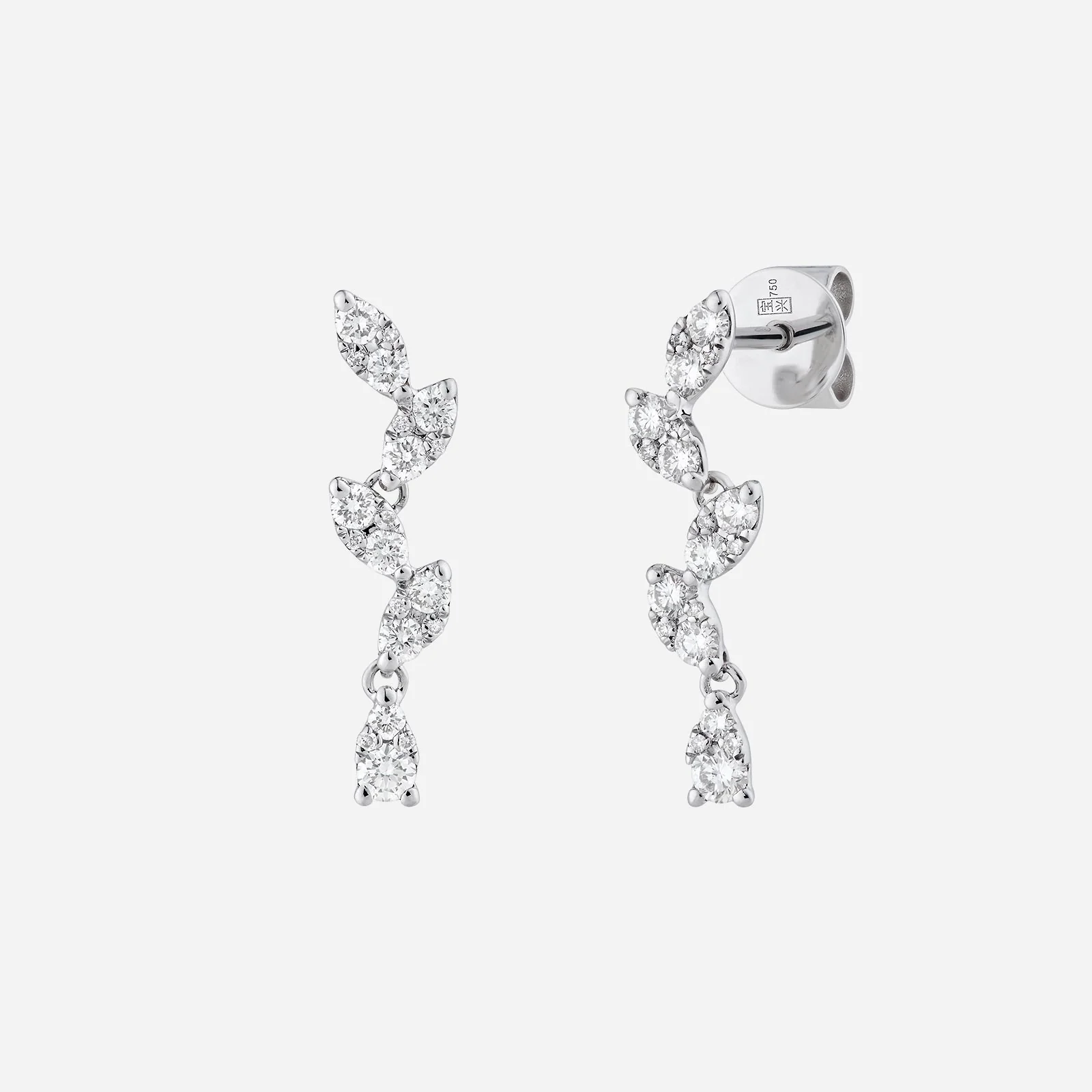 Leaf Diamond Earrings in White Gold (HDIASTYLE1329A)