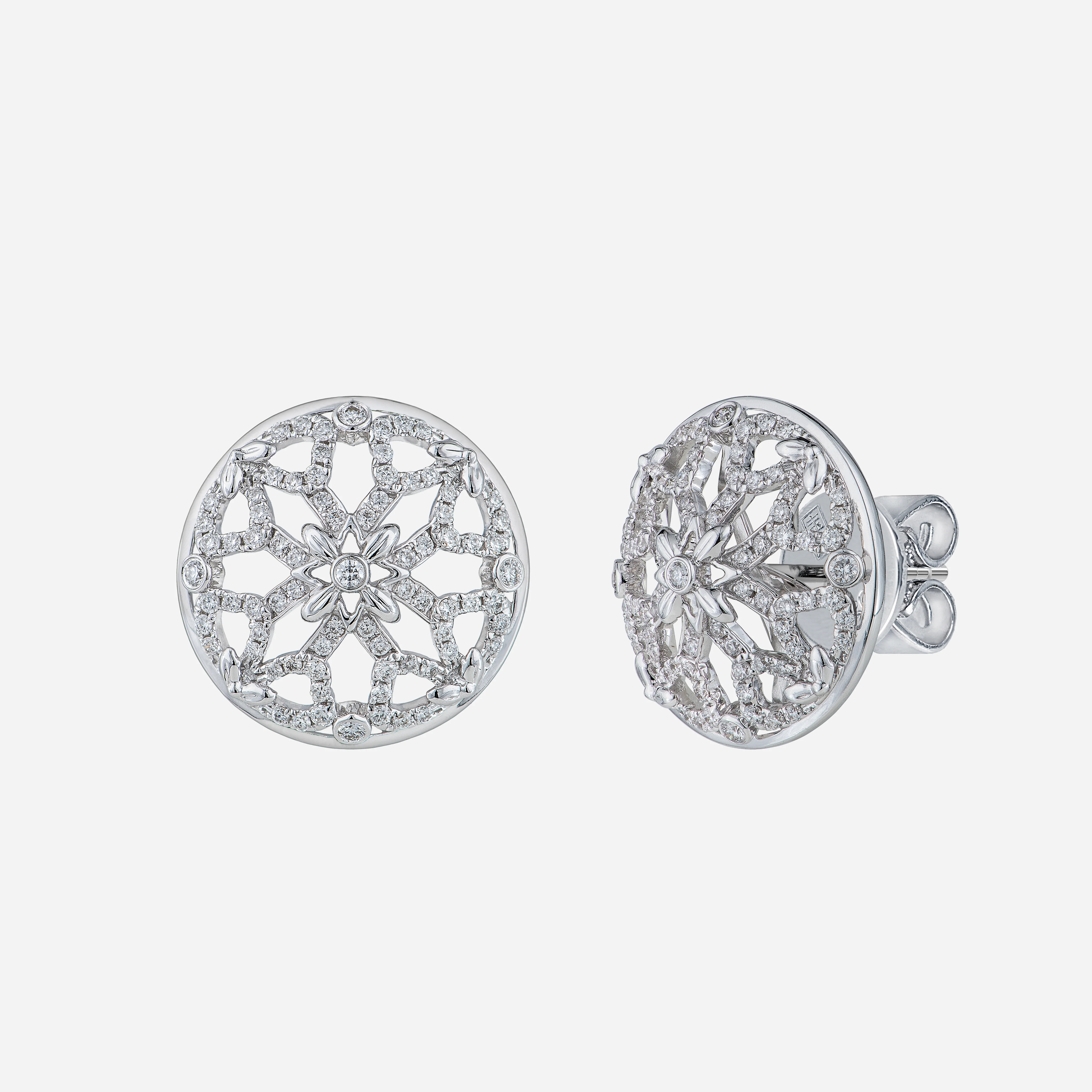 Legacy Peony Diamond Earrings in White Gold (HDIALEGACY1893A)