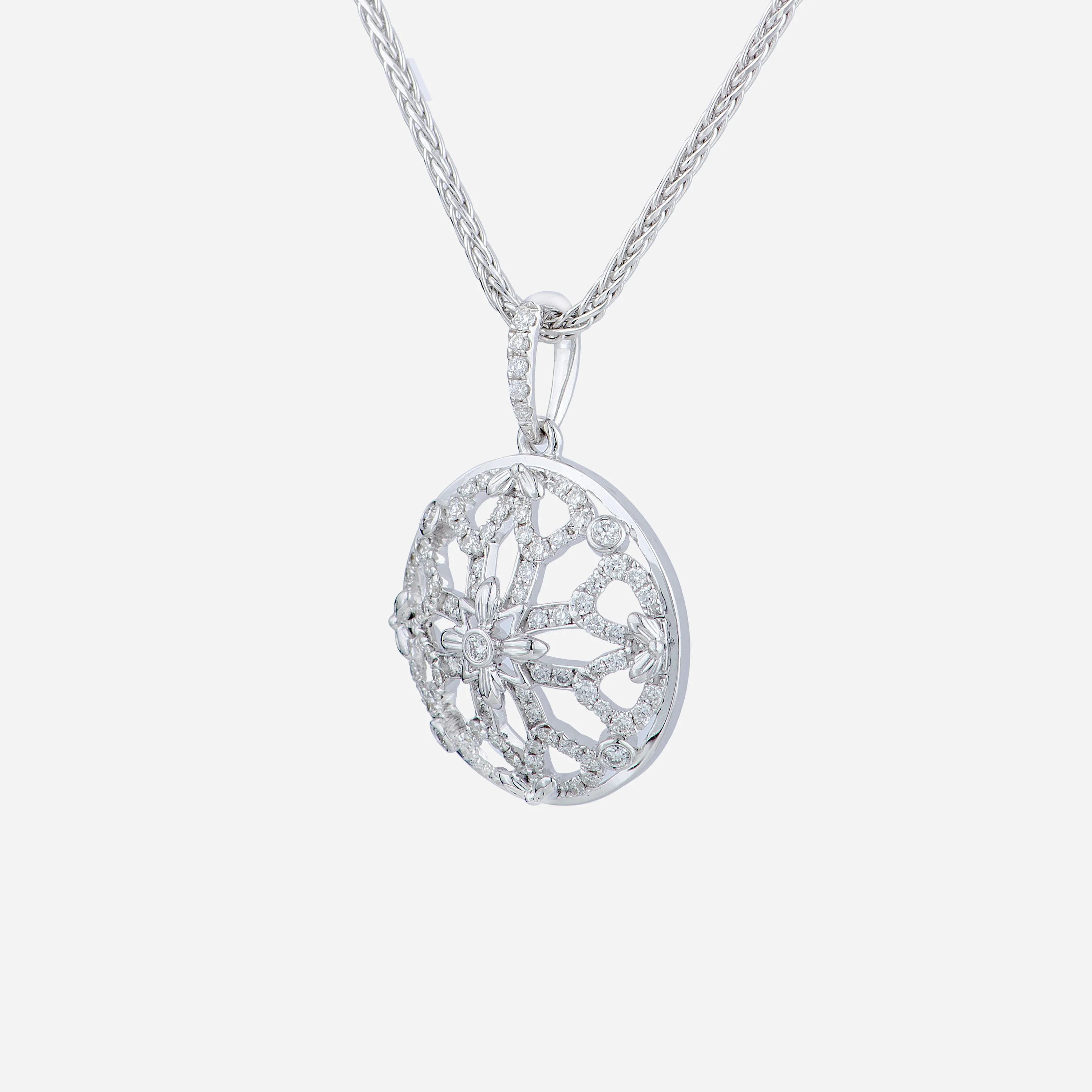 Legacy Peony Diamond Pendant in White Gold	 (GDIALEGACY2081A) - Image 2