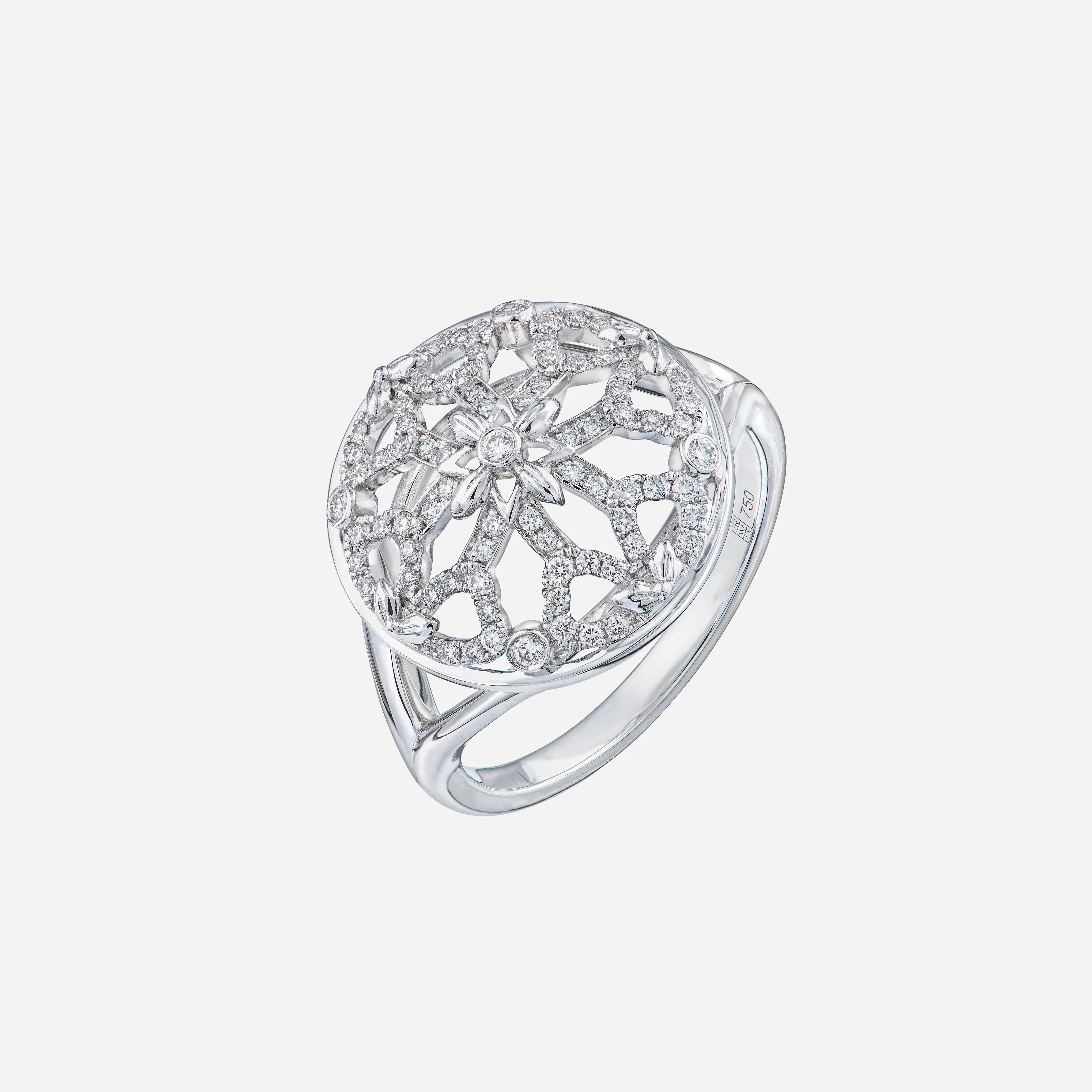 Legacy Peony Diamond Ring in White Gold (ADIALEGACY3056A)