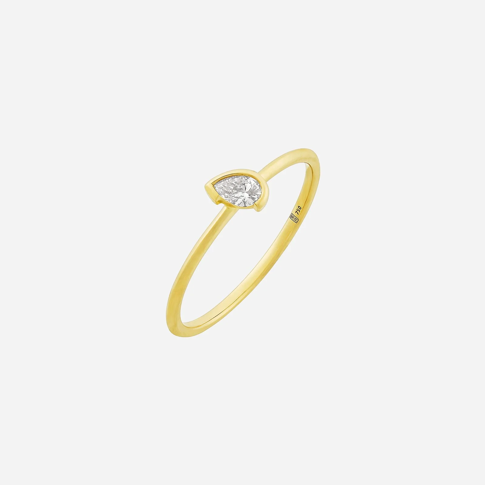 Light Embrace Pear Diamond Ring in Yellow Gold (ADIAGROUP245V1077A)