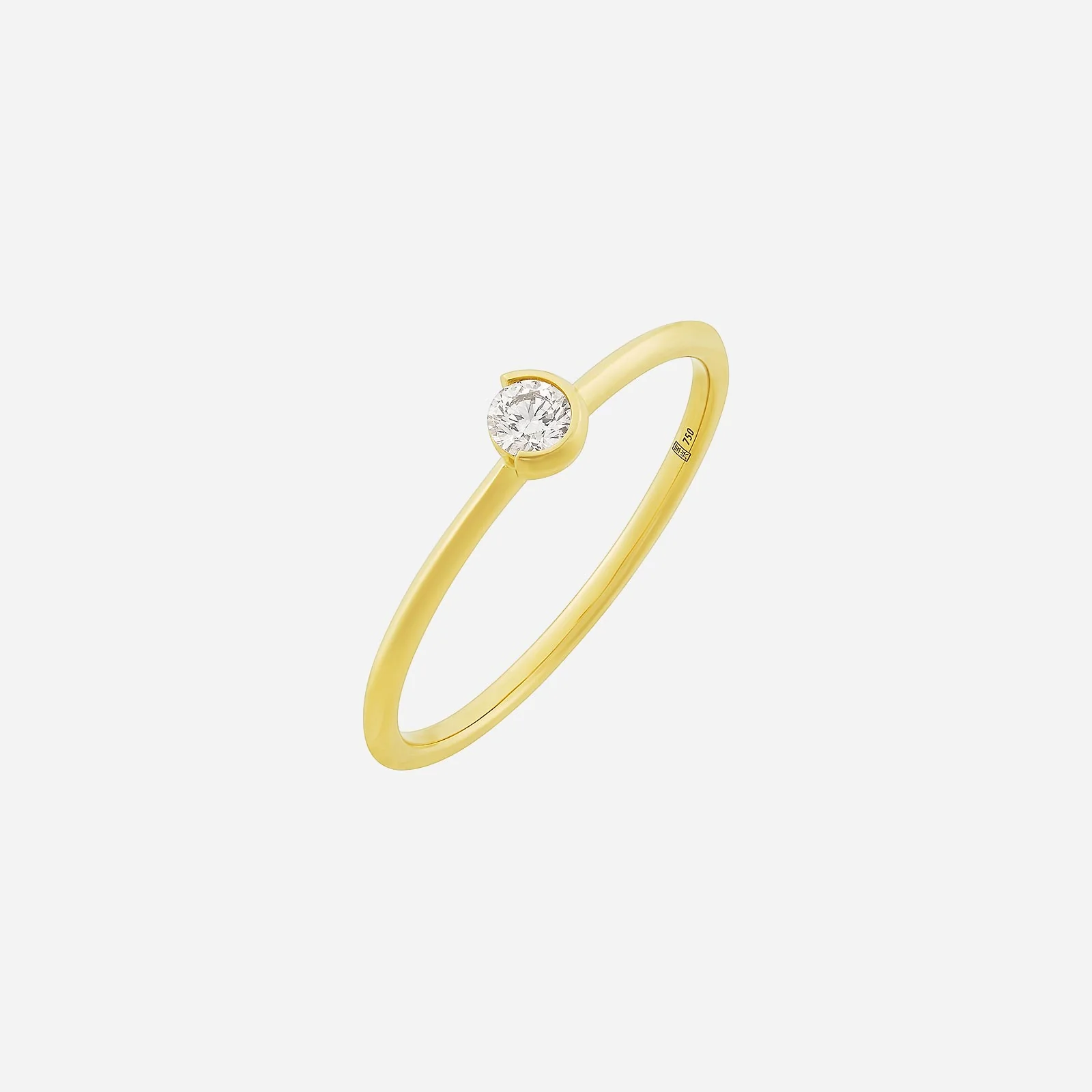 Light Embrace Round Diamond Ring in Yellow Gold (ADIAGROUP246V1078A)