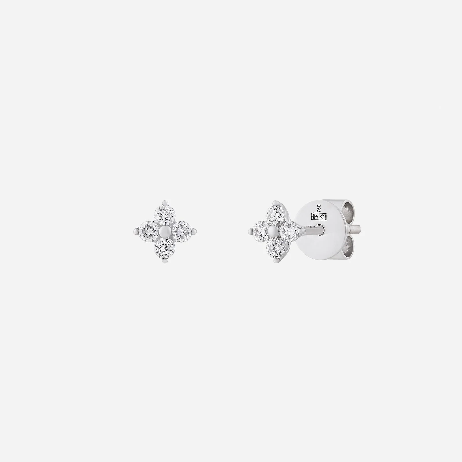 Lilac Diamond Earrings in White Gold (HDIAFREESTYLE1490A)