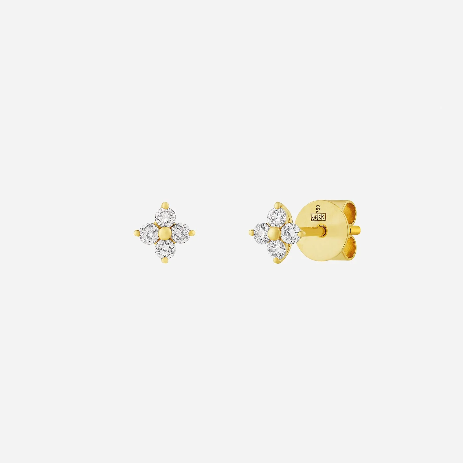 Lilac Diamond Earrings in Yellow Gold (HDIAFREESTYLEY1491A)