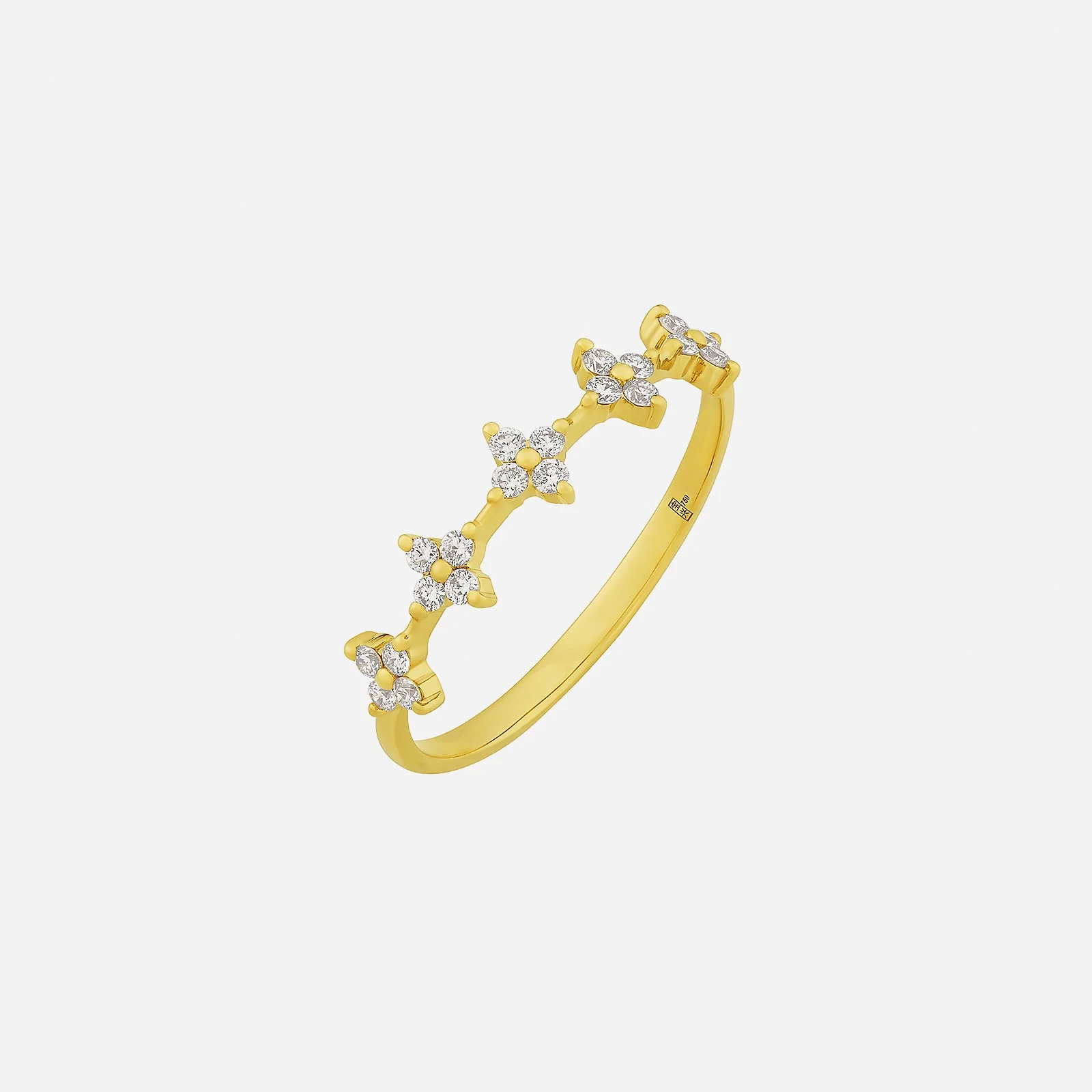 Lilac Diamond Ring in Yellow Gold (ADIAFREESTYLEY0963A)