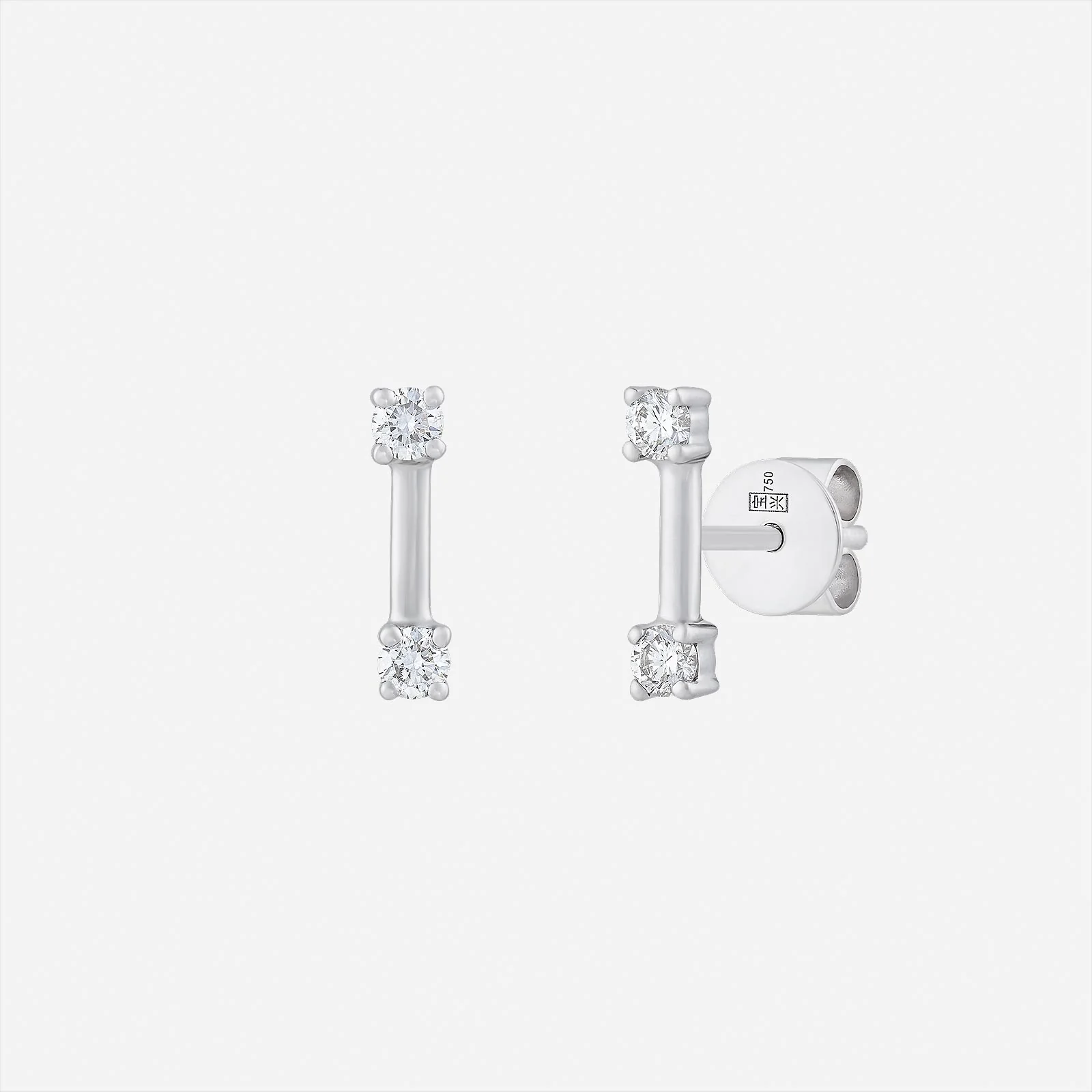 Linear Spark Diamond Earrings in White Gold (HDIAFREESTYLE1647A)
